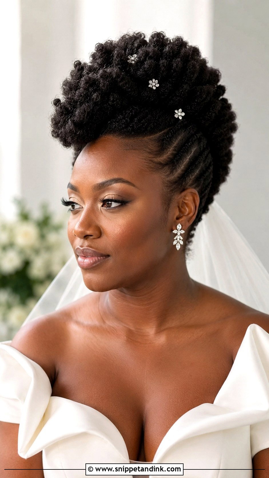 Frohawk Updo for Bride - Snippet and Ink - 20 Natural Hair Styles for Wedding