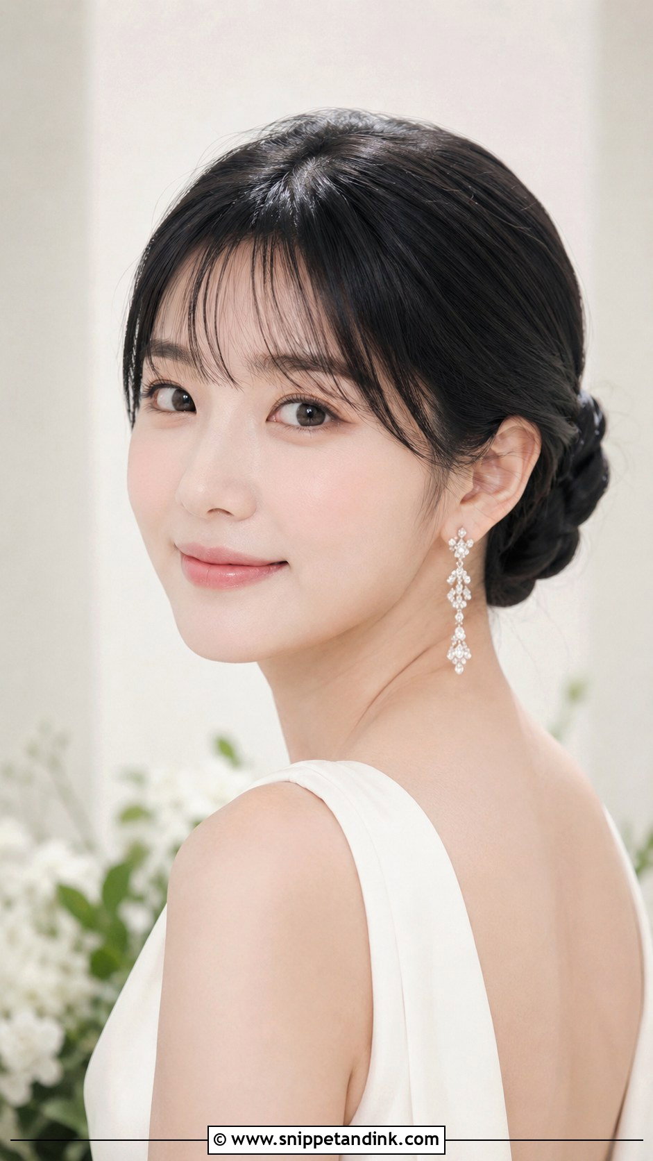 Front Bangs With Wedding Bun - Snippet and Ink - 30 Front Hair Styles for Wedding