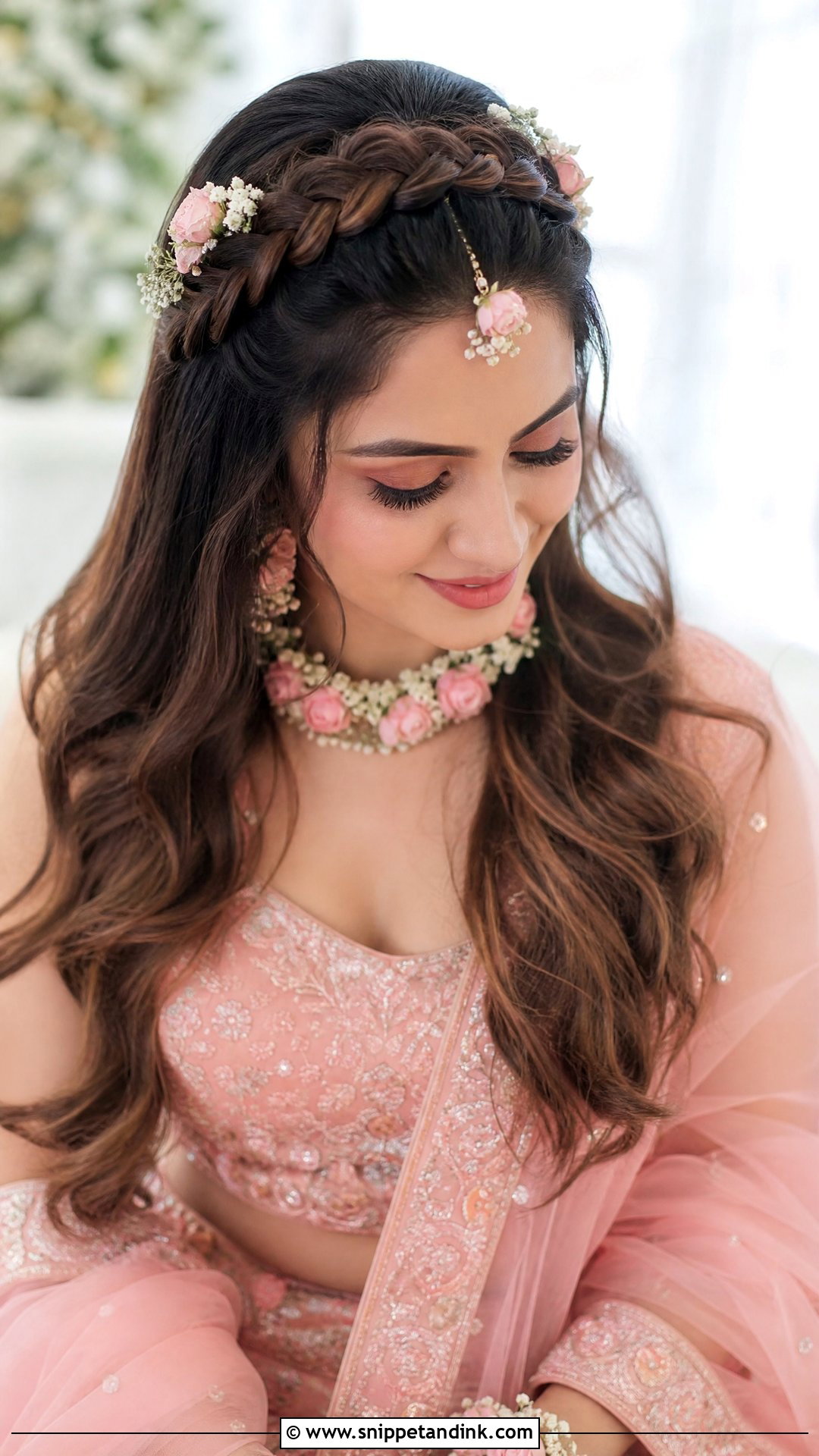 Front Braid Crown - Snippet and Ink - 20 Front Side Hairstyles for Indian Wedding