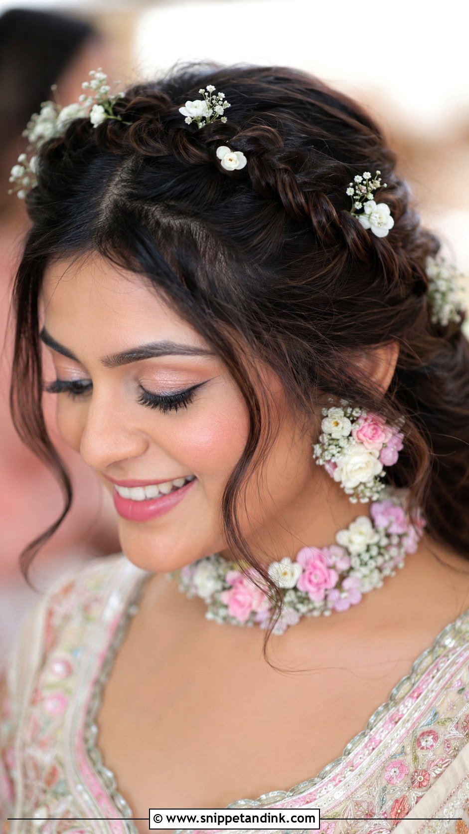 Front Braid Crown for Indian Bride - Snippet and Ink - 25 Indian Bridal Front Hairstyles
