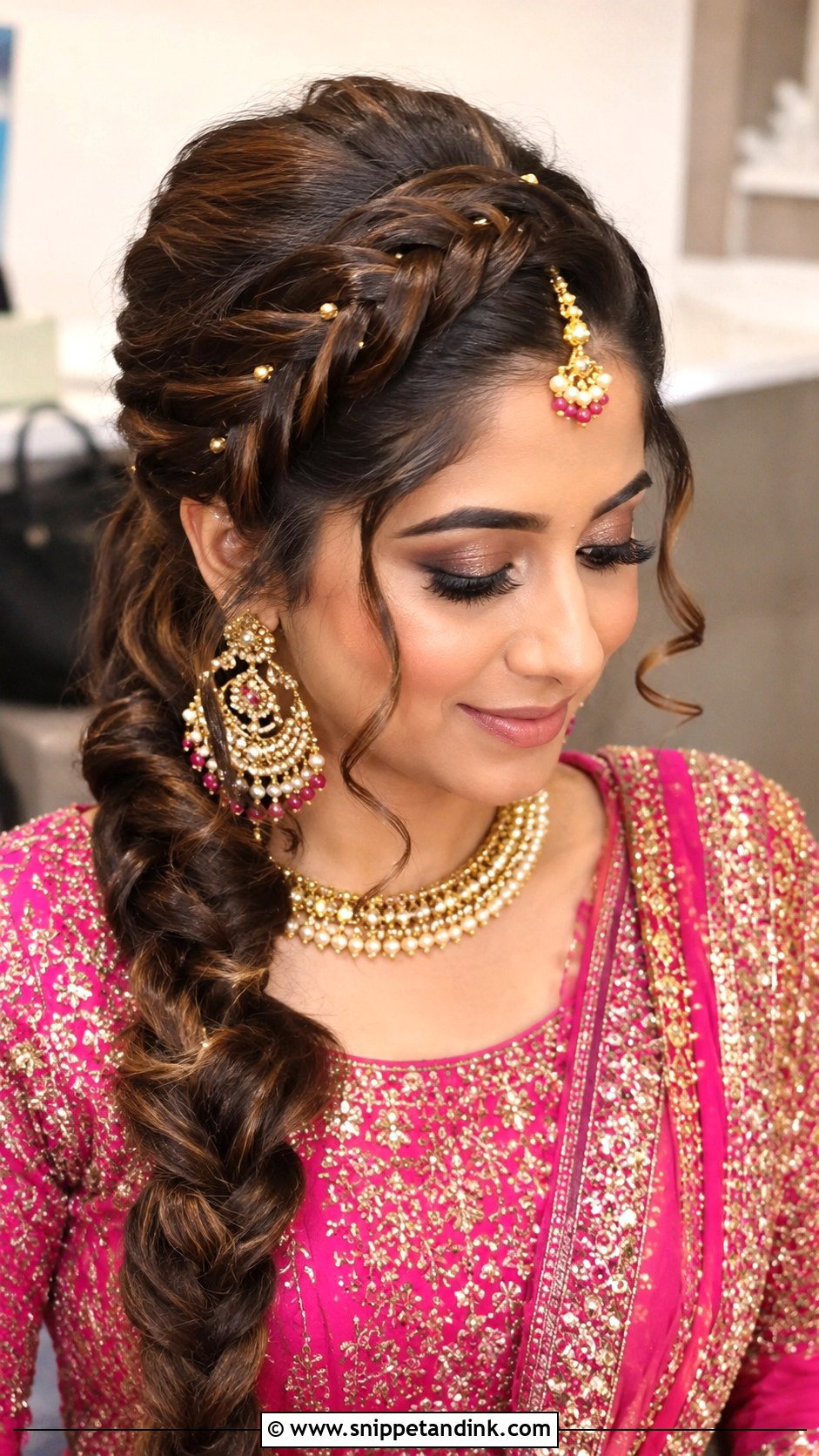 Front Braid For Mehendi Bride - Snippet and Ink - 20 Mehendi Brides Braids Hairstyles