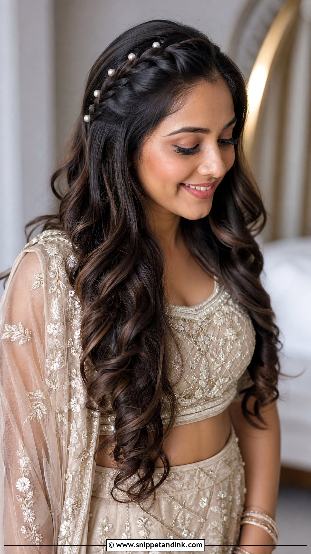 Front Braid Open Hairstyle For Indian Wedding - Snippet and Ink - 15 Front Hairstyles Indian Wedding for Open Hair