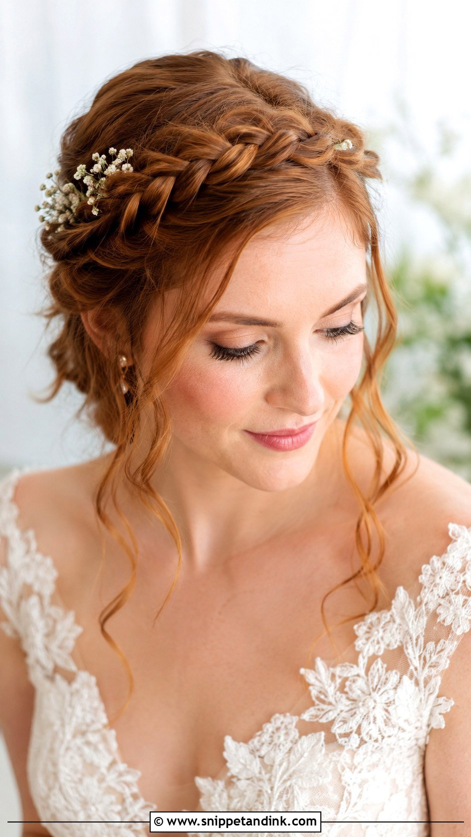 Front Braided Crown for Brides - Snippet and Ink - 20 Bride Front Hairstyles