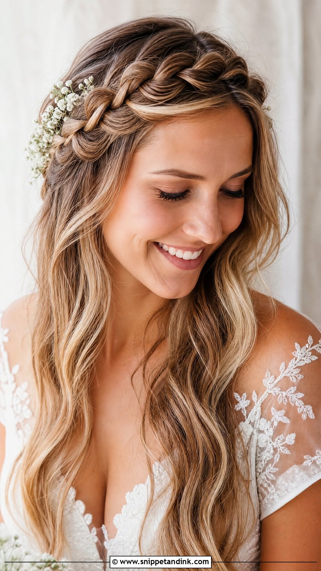 Front Braided Headband for Wedding - Snippet and Ink - 25 Front Hairstyle for Wedding Ideas