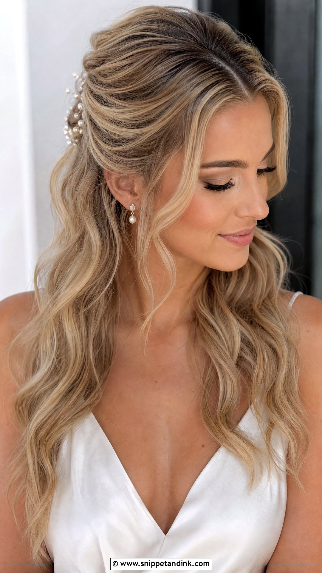 Front Bridal Half Up Hair - Snippet and Ink - 15 Front Bridal Hair Style Ideas