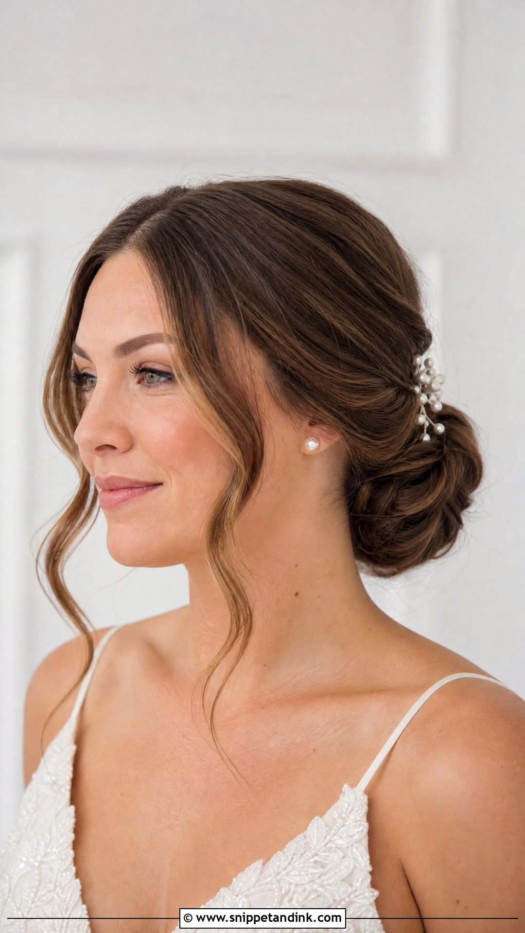 Front Bridal Low Bun - Snippet and Ink - 15 Front Bridal Hair Style Ideas