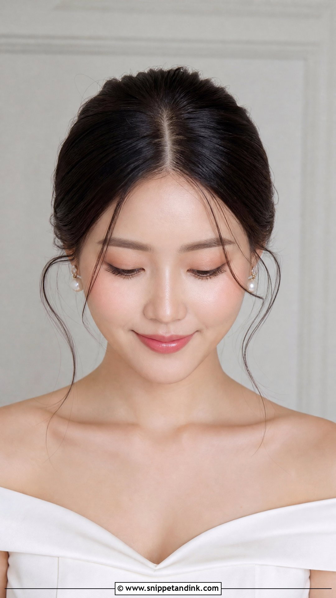 Front Bridal Middle Part Bun - Snippet and Ink - 15 Front Bridal Hair Style Ideas