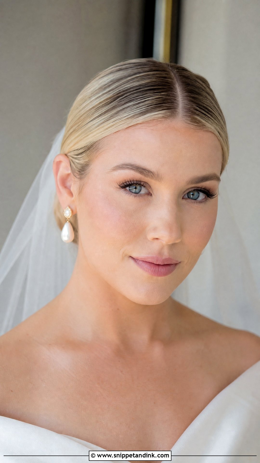 Front Bridal Sleek Bun - Snippet and Ink - 15 Front Bridal Hair Style Ideas