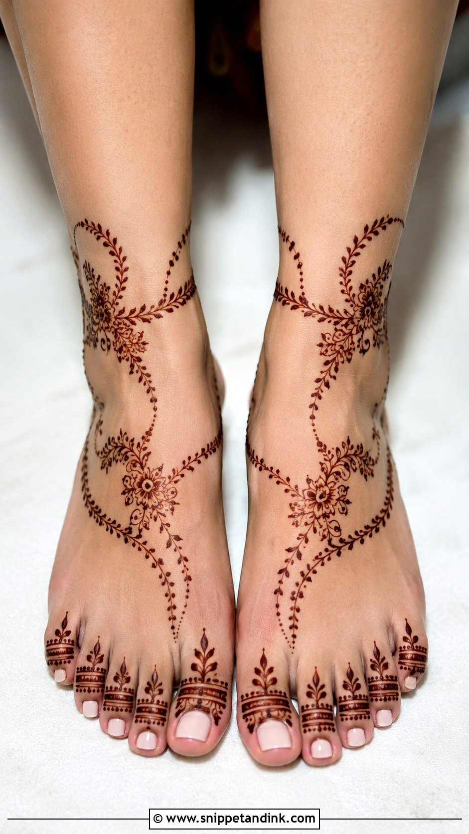 Front Feet Mehndi Design - Snippet and Ink - 35 Feet Mehndi Designs