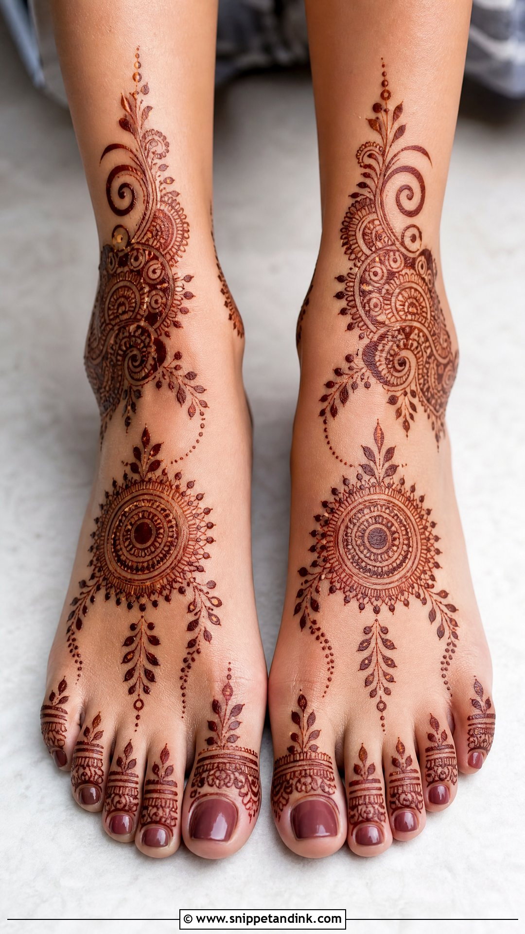 Front Feet Mehndi Design - Snippet and Ink - 30 Unique Feet Mehndi Designs