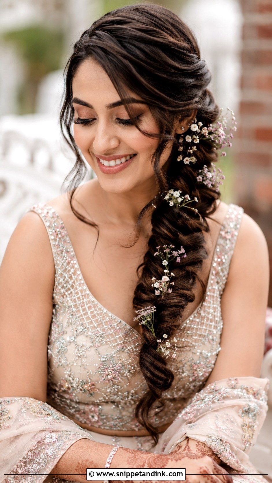 Front Fishtail Braid - Snippet and Ink - 30 Indian Wedding Front Hairstyles