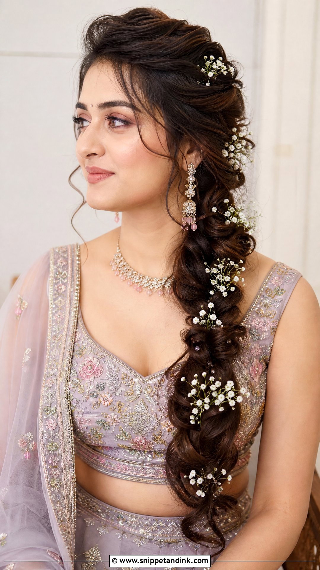 Front Fishtail Side Braid - Snippet and Ink - 20 Front Side Hairstyles for Indian Wedding