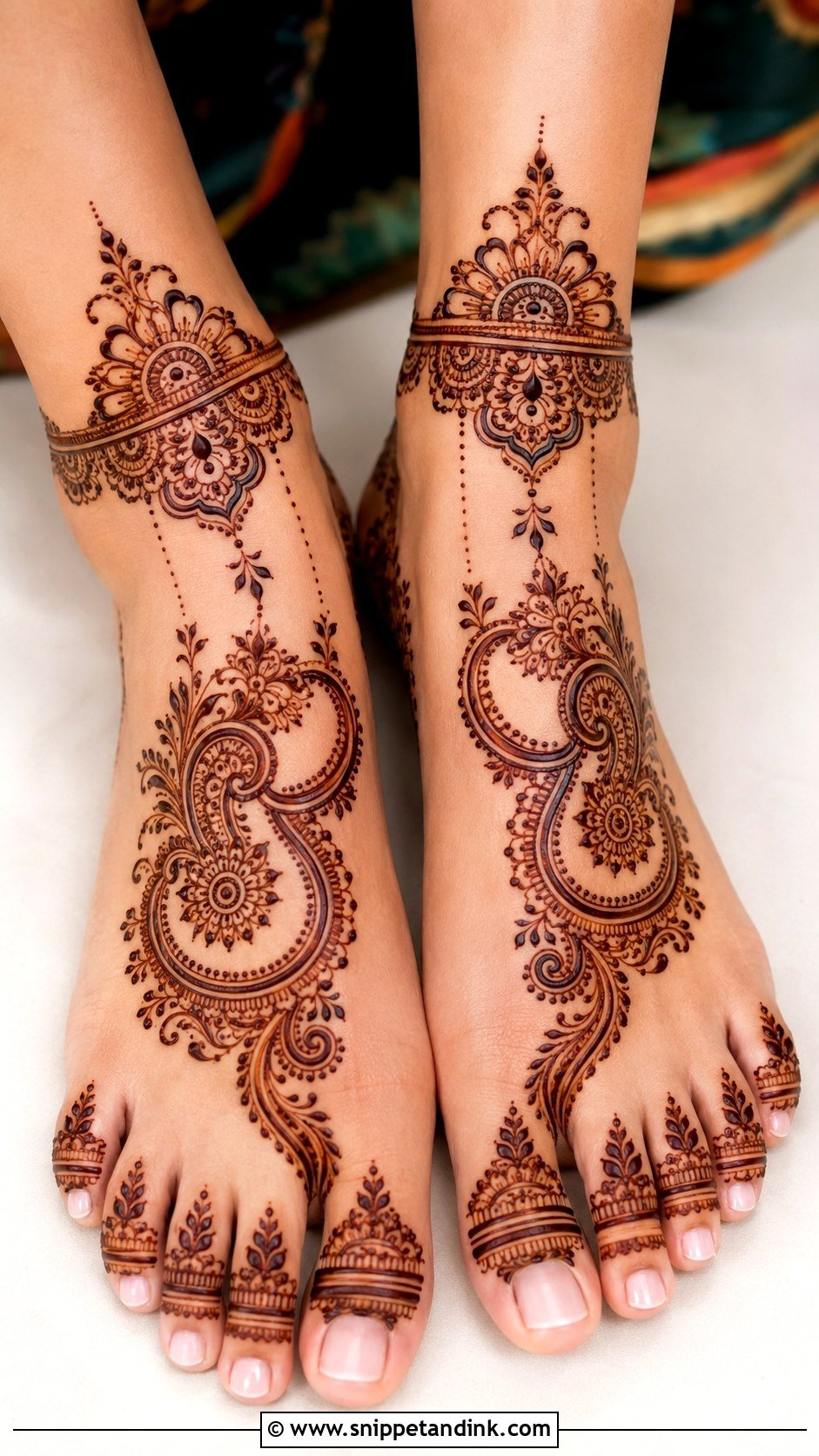 Front Foot Bridal Mehndi Design - Snippet and Ink - 30 Bridal Mehndi Designs for Foot