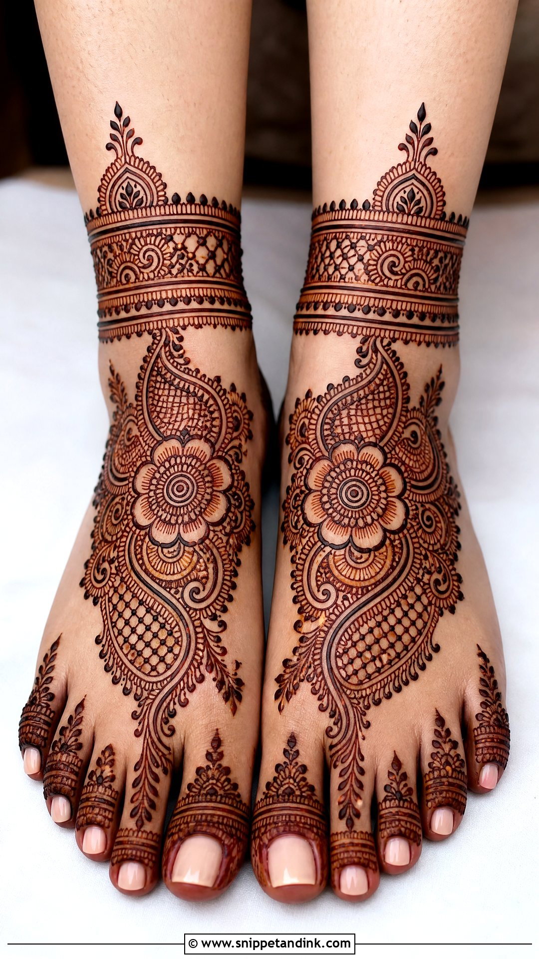 Front Foot Bridal Mehndi Design - Snippet and Ink - 20 Bridal Mehndi Designs Feet Brides