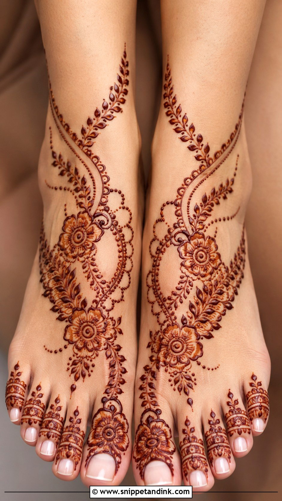 Front Foot Mehndi Design - Snippet and Ink - 35 Foot Mehndi Designs