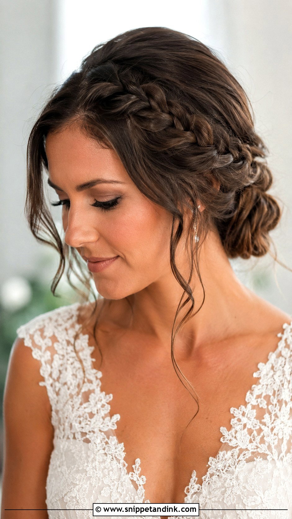 Front French Braid Into Updo - Snippet and Ink - 20 Bride Front Hairstyles