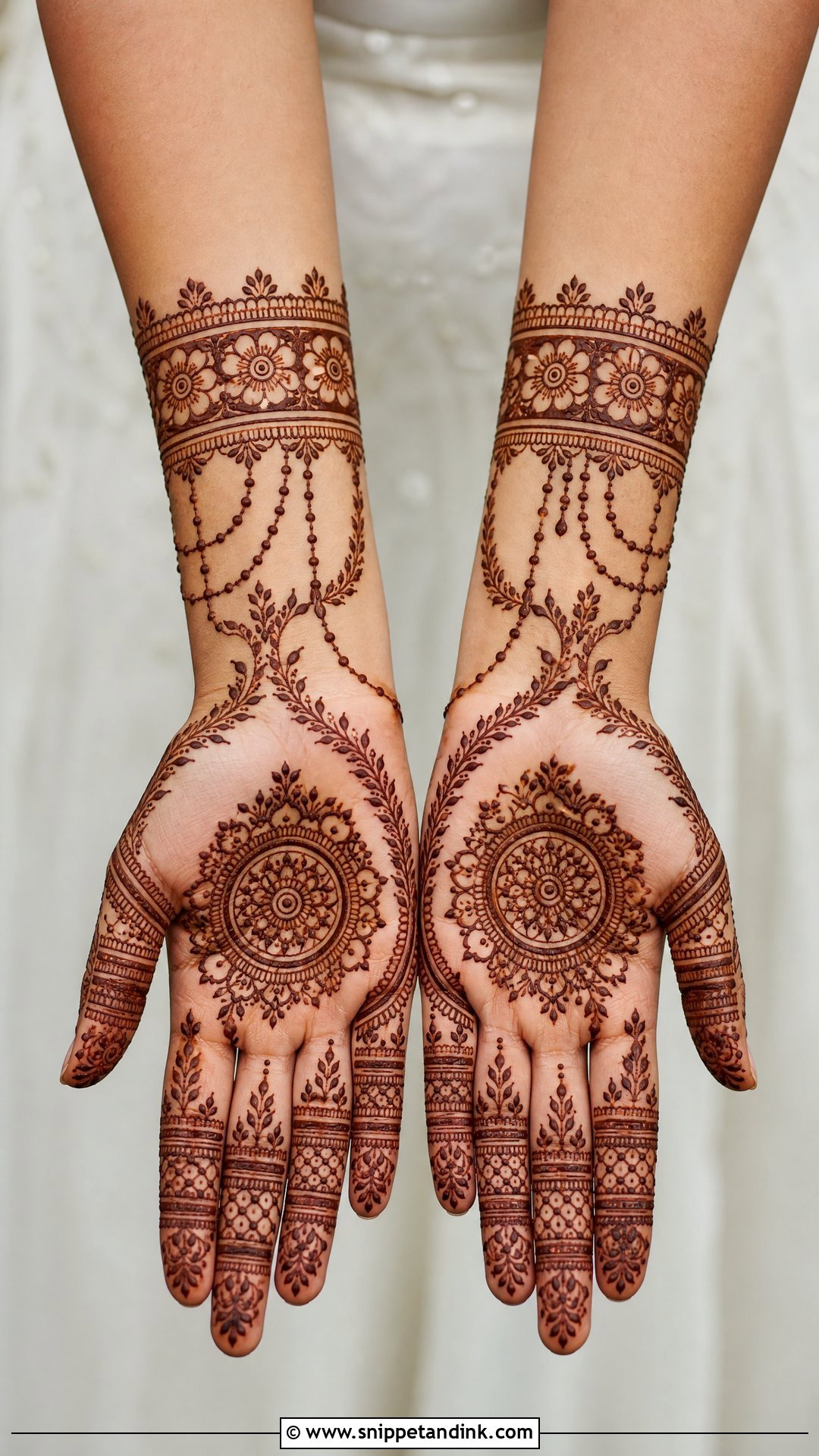 Front Full Hand Bracelet Mehndi Design - Snippet and Ink - 30 Latest Front Full Hand Mehndi Designs