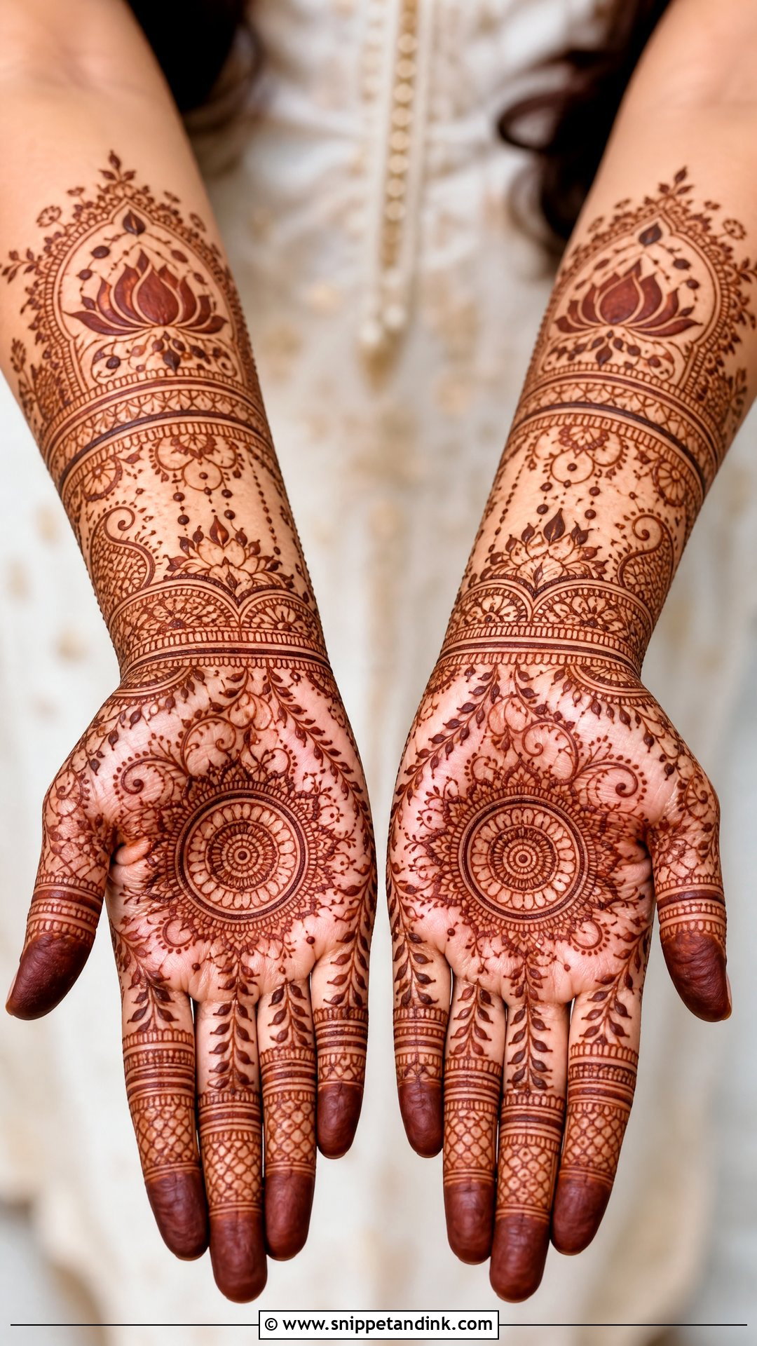 Front Full Hand Diwali Mehndi Design - Snippet and Ink - 30 Latest Front Full Hand Mehndi Designs