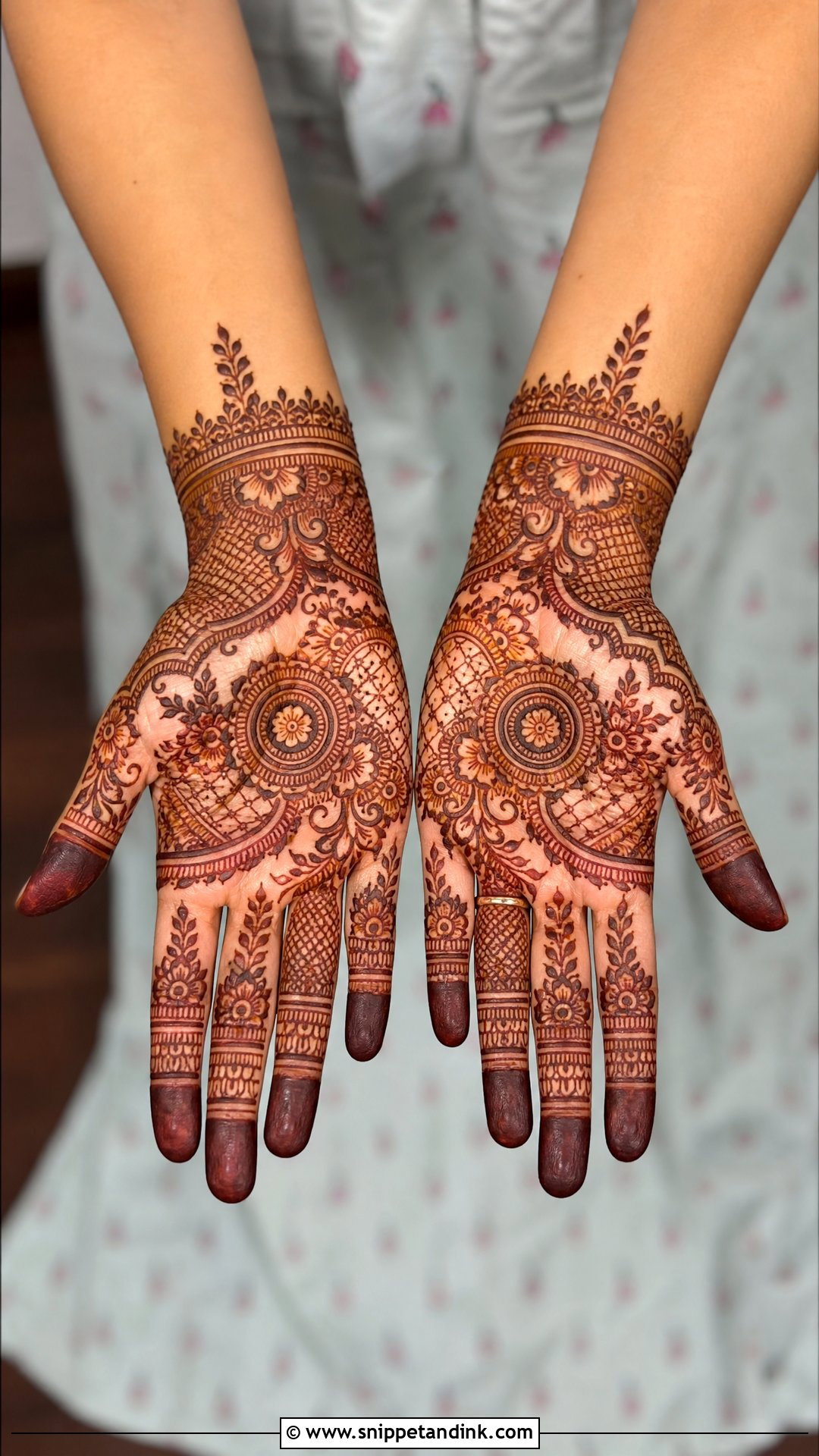 Front Full Hand Engagement Mehndi Design - Snippet and Ink - 30 Latest Front Full Hand Mehndi Designs