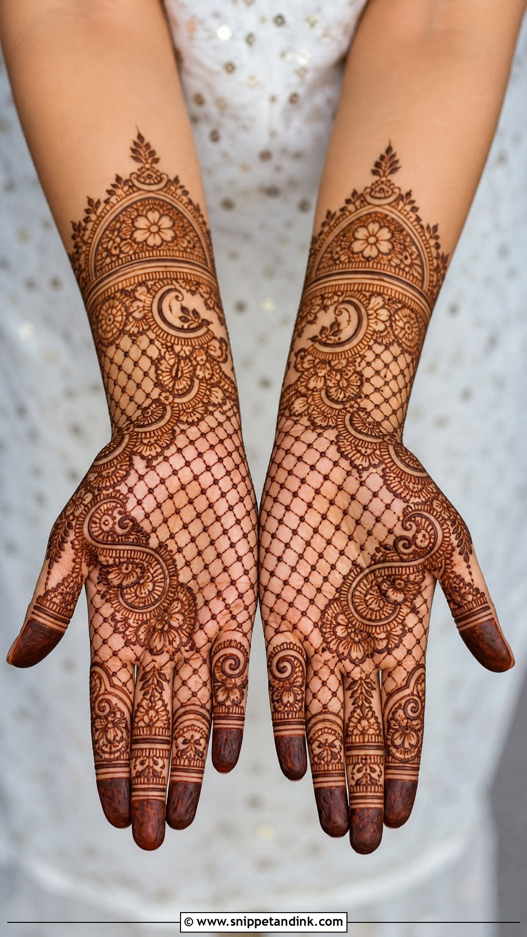 Front Full Hand Jaali Mehndi Design - Snippet and Ink - 30 Latest Front Full Hand Mehndi Designs