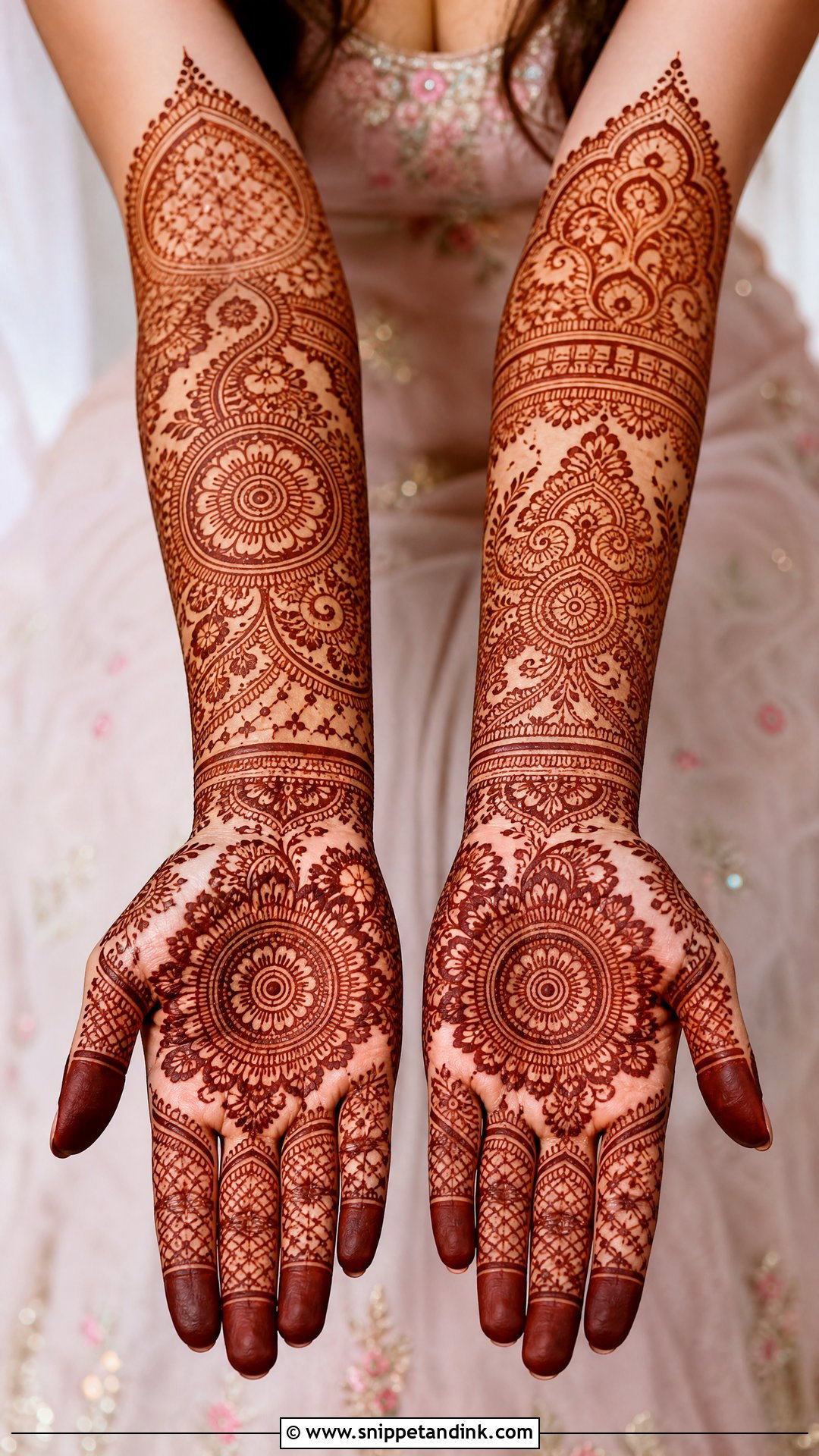 Front Full Hand Karwa Chauth Mehndi Design - Snippet and Ink - 30 Latest Front Full Hand Mehndi Designs