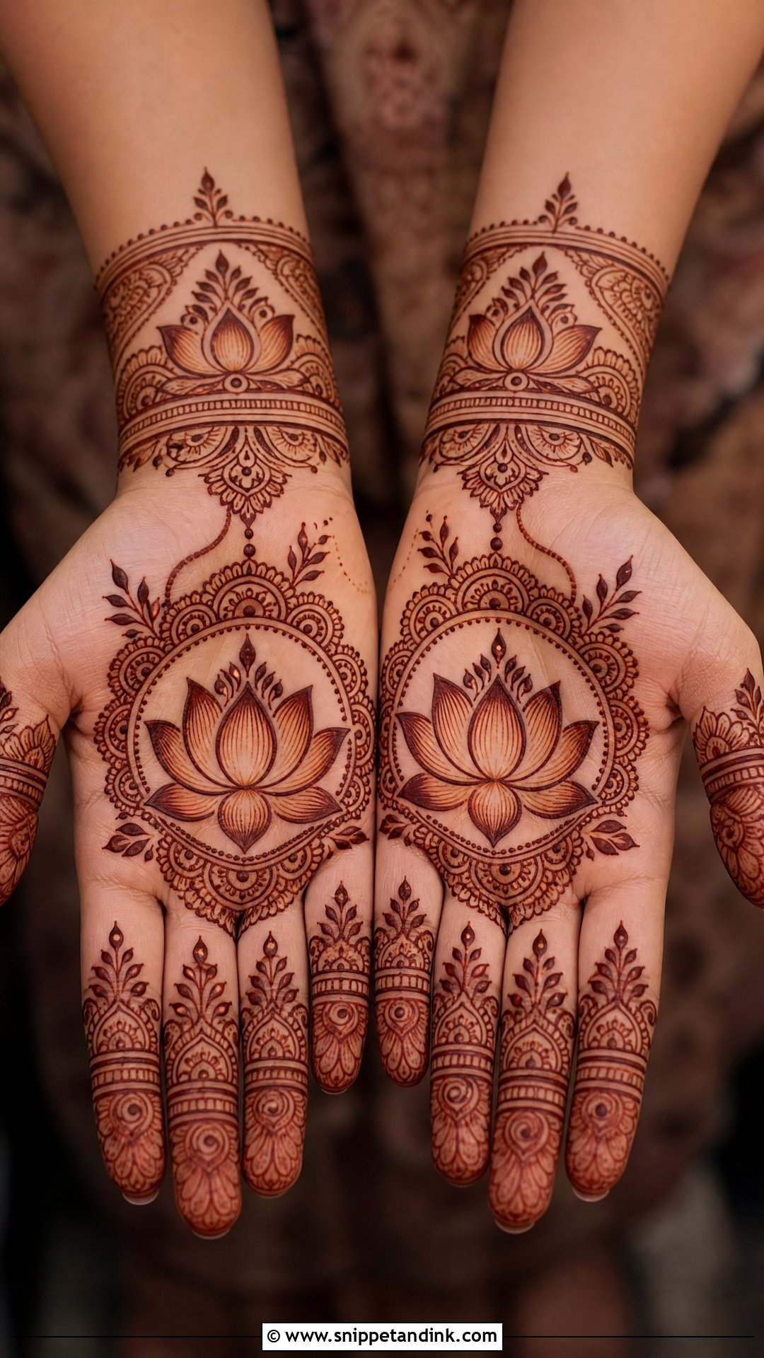 Front Full Hand Lotus Mehndi Design - Snippet and Ink - 30 Latest Front Full Hand Mehndi Designs