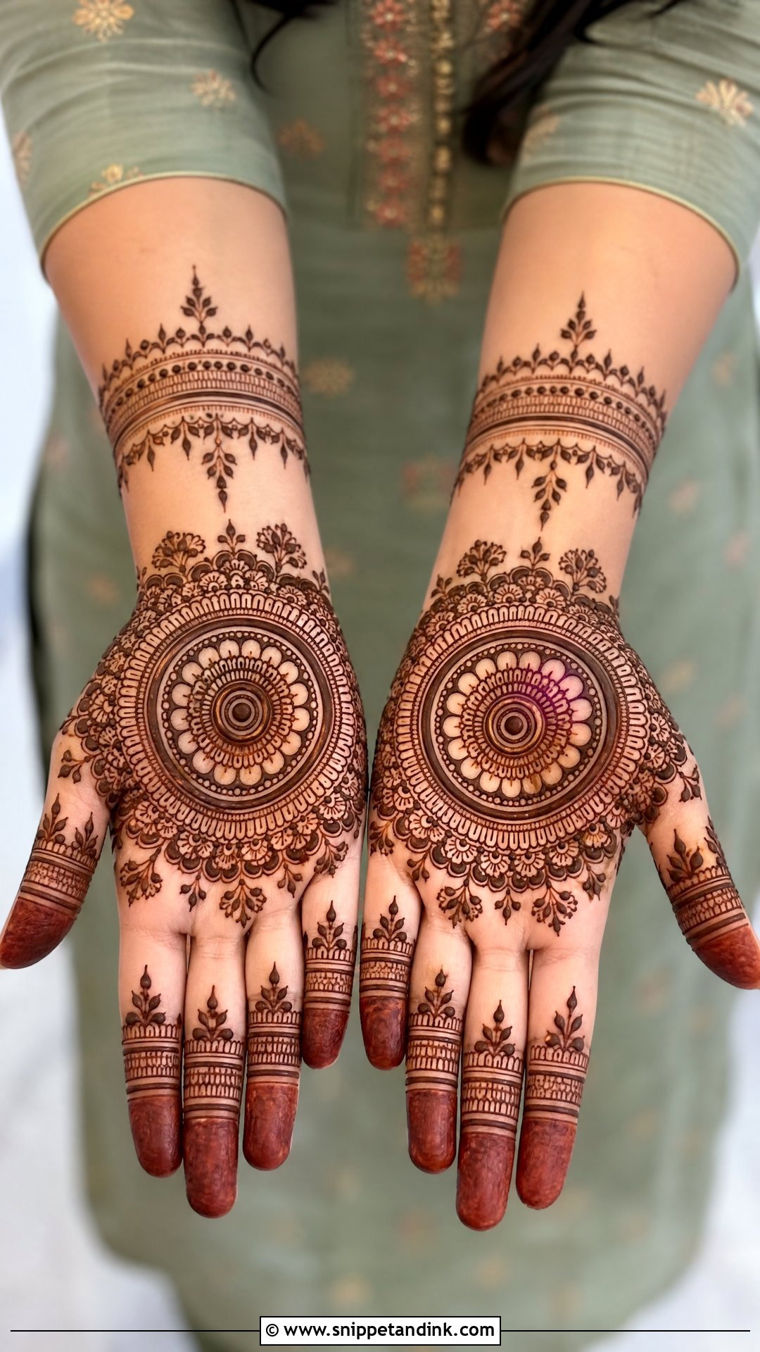 Front Full Hand Mandala Mehndi Design - Snippet and Ink - 30 Latest Front Full Hand Mehndi Designs
