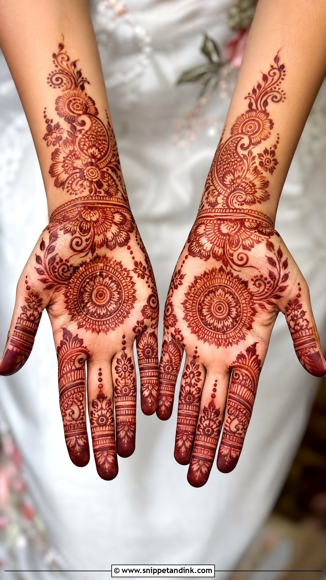 Front Full Hand Wedding Guest Mehndi Design - Snippet and Ink - 30 Latest Front Full Hand Mehndi Designs