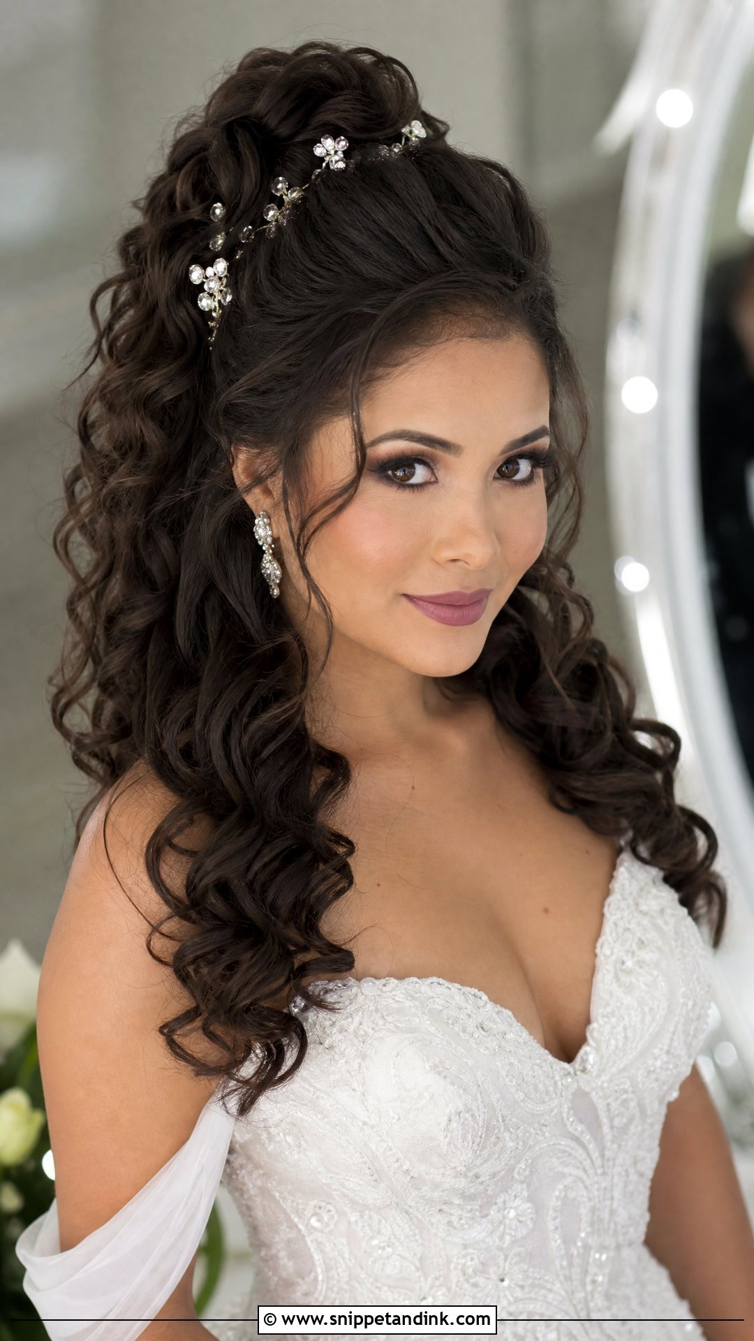 Front Hair Puff With Open Curls - Snippet and Ink - 30 Front Hair Styles for Wedding
