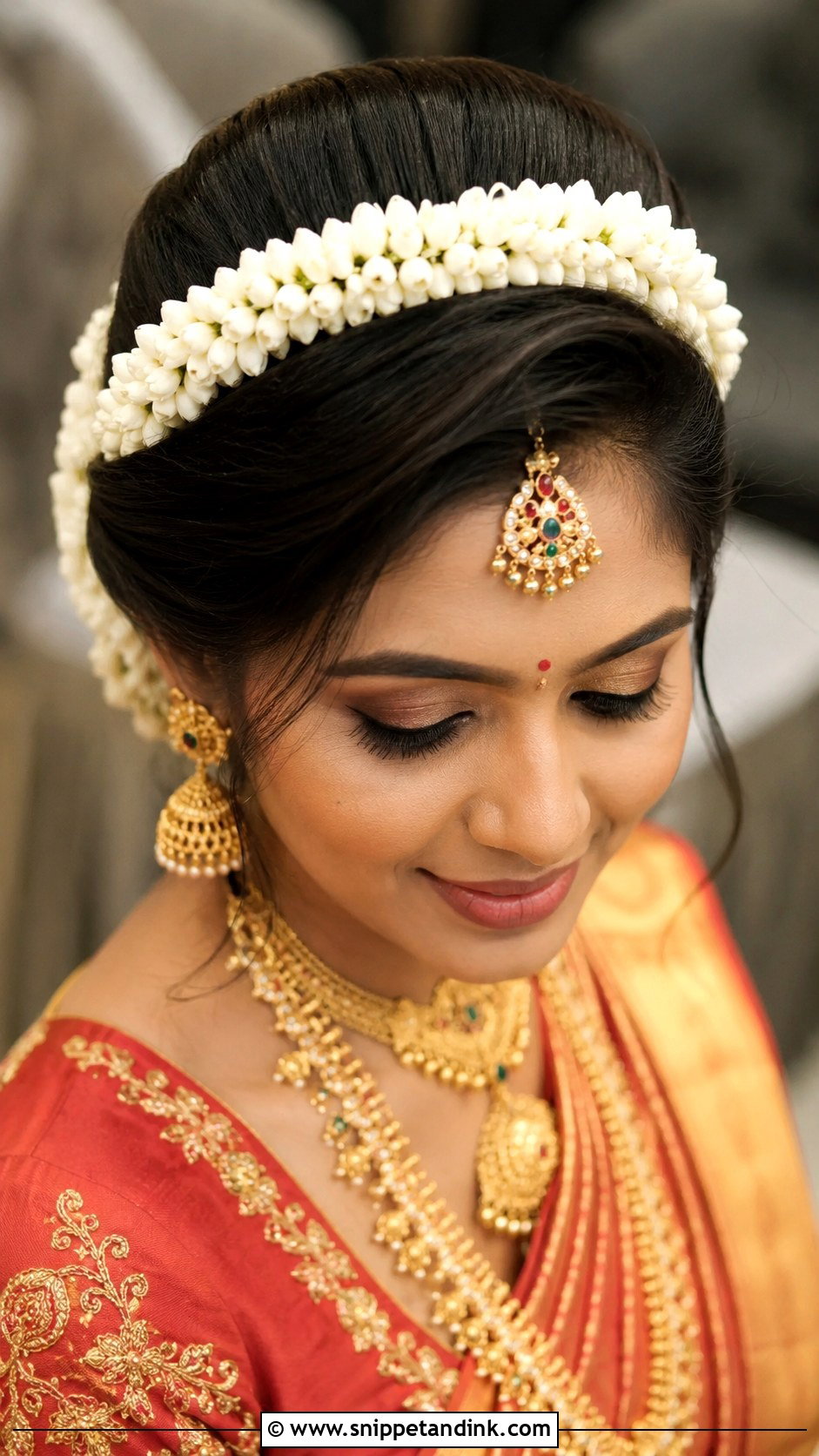 Front Hair With Gajra - Snippet and Ink - 30 Front Hair Styles for Wedding