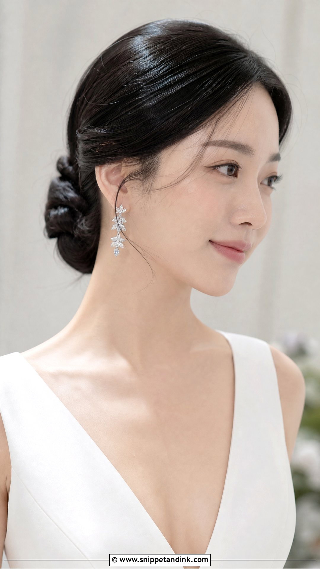 Front Hair With Low Knot Bun - Snippet and Ink - 30 Front Hair Styles for Wedding