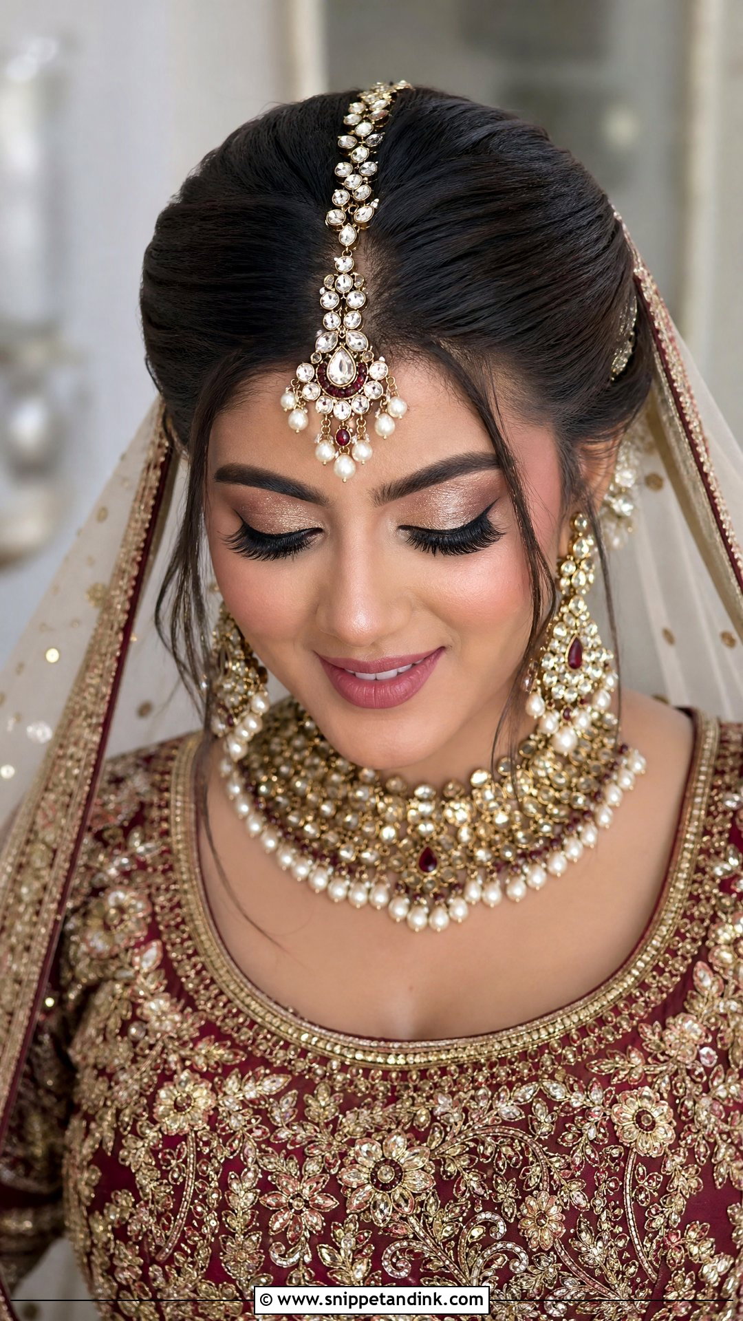 Front Hair With Maang Tikka - Snippet and Ink - 30 Front Hair Styles for Wedding
