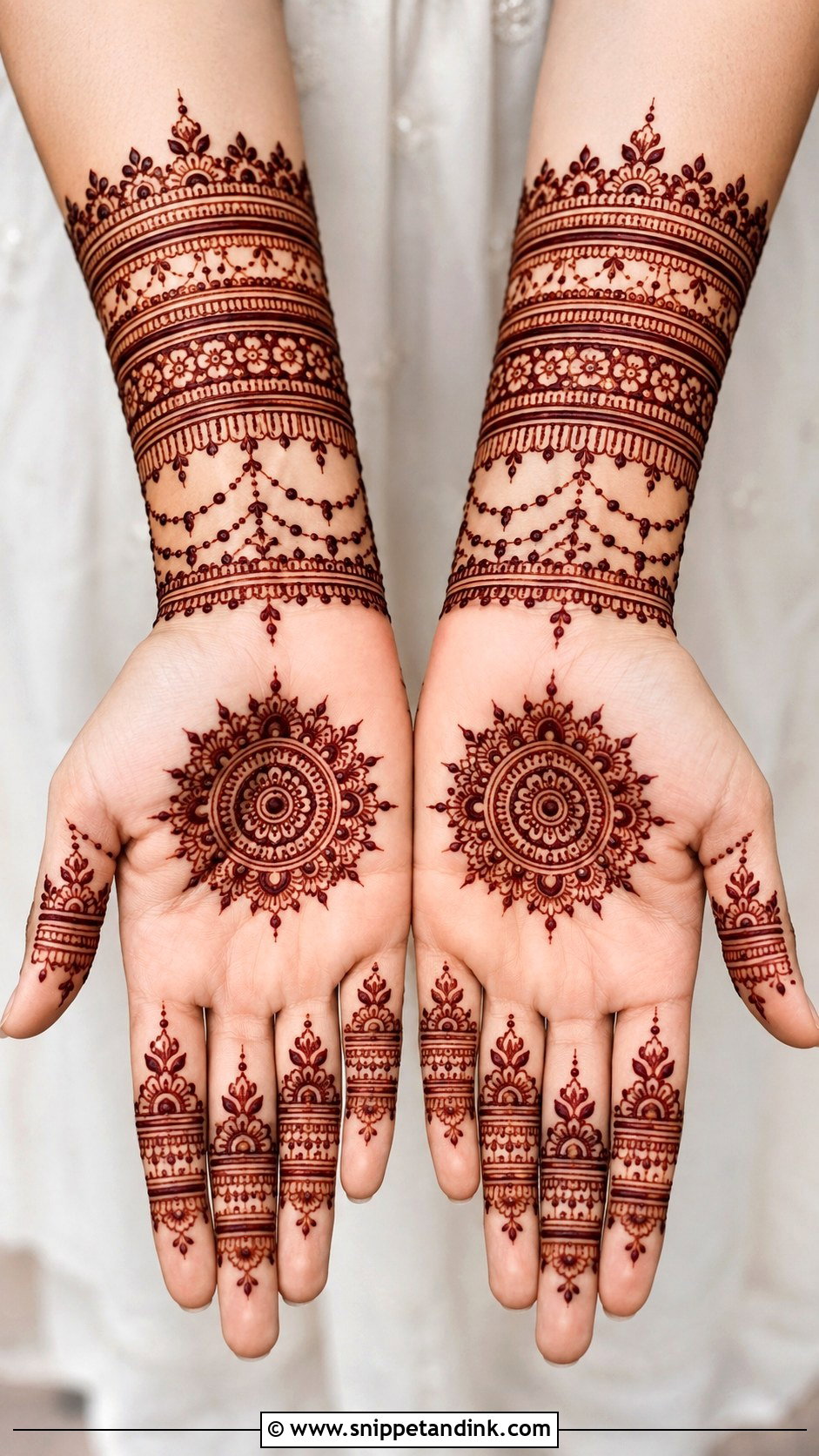 Front Hand Bangle Mehndi Design - Snippet and Ink - 35 Stylish Front Hand Mehndi Designs