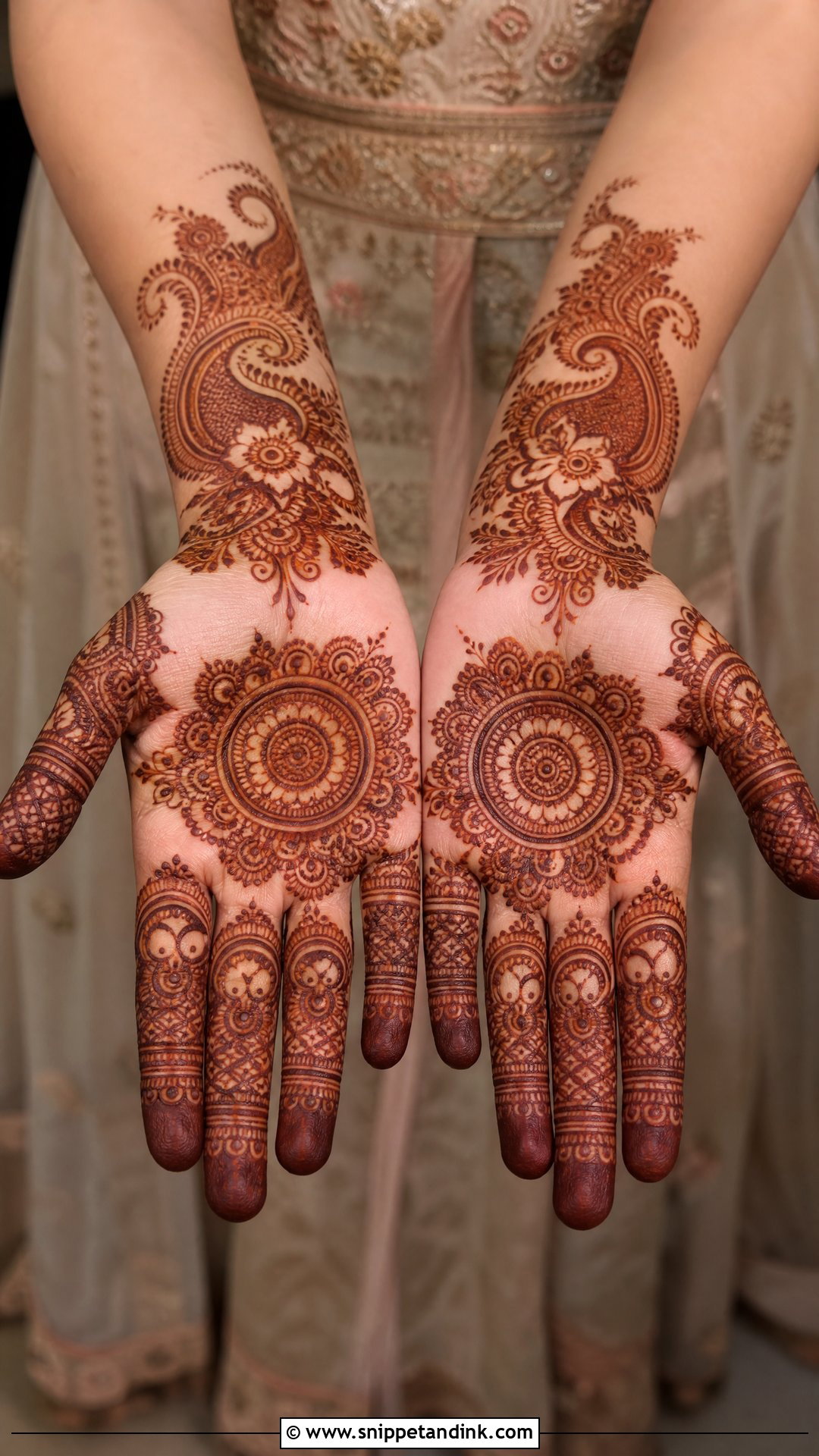Front Hand Barat Mehndi Design - Snippet and Ink - 20 Barat Mehndi Design Ideas