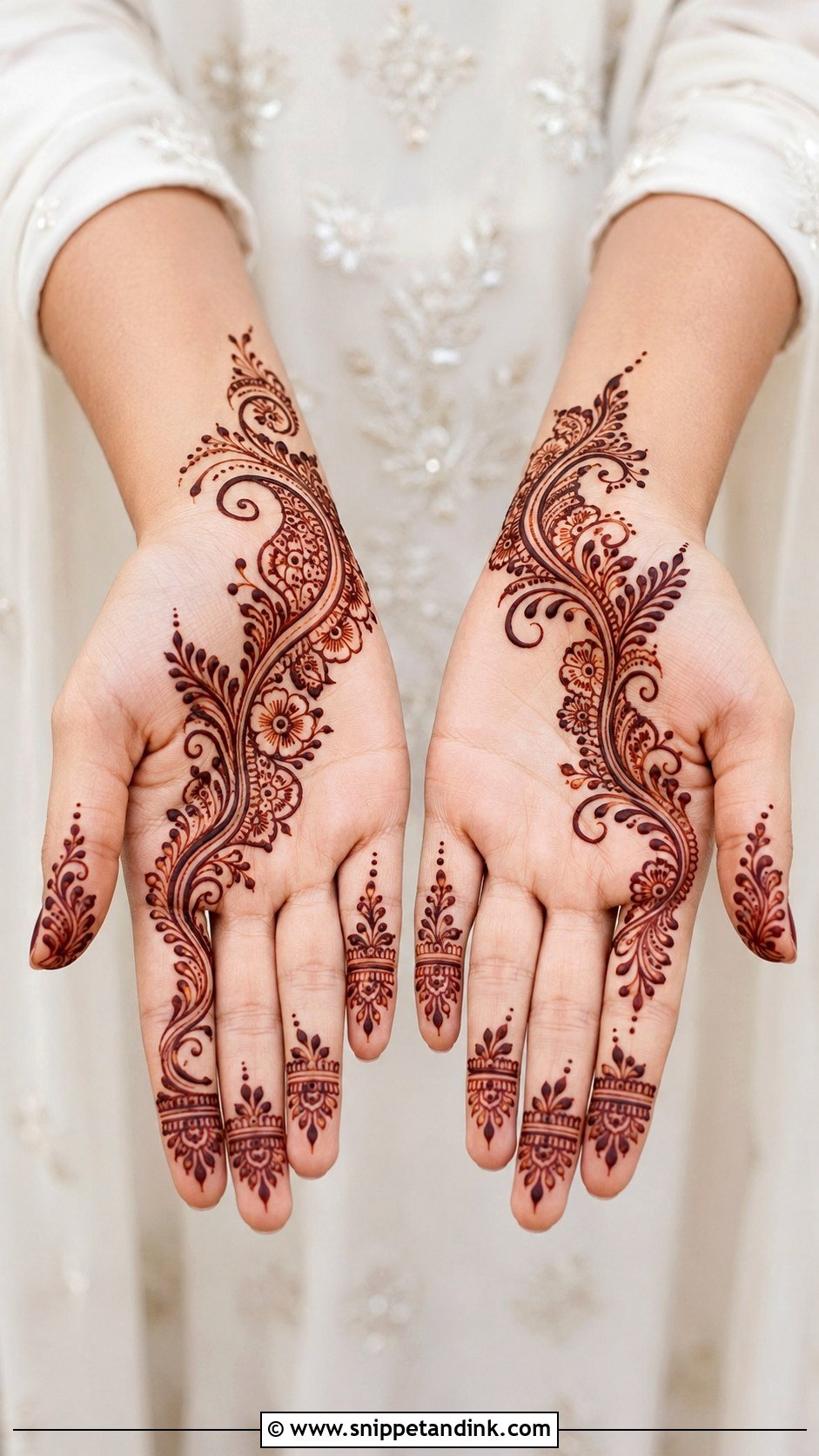 Front Hand Bel Mehndi Design - Snippet and Ink - 35 Modern Front Hand Mehndi Designs