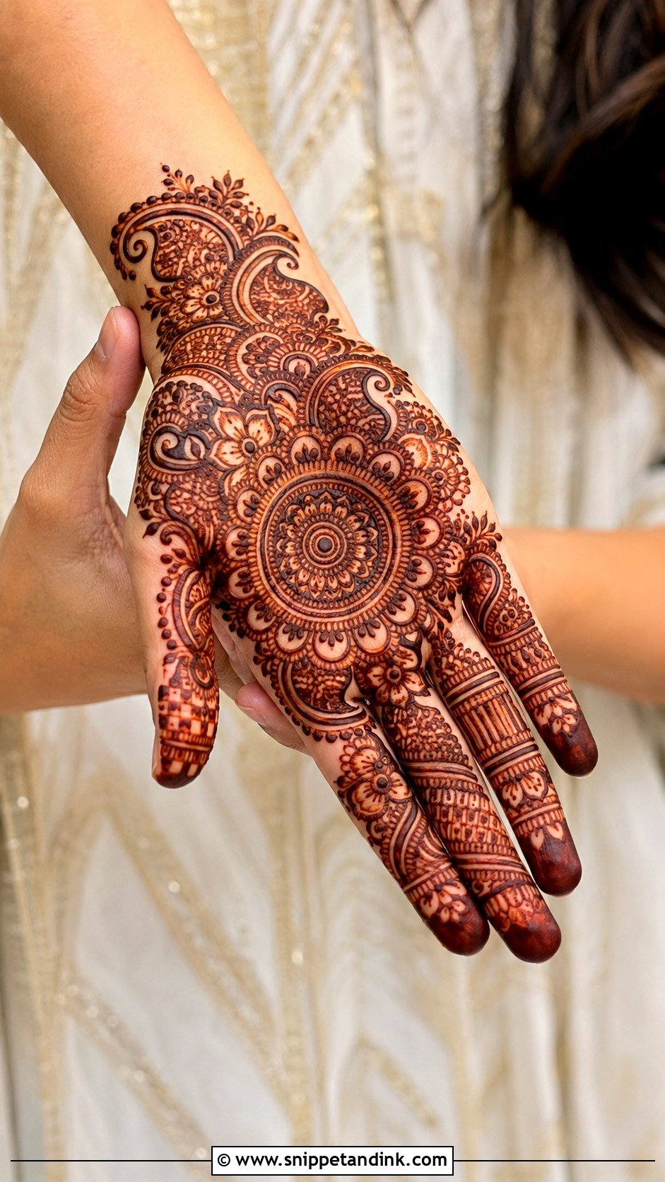 Front Hand Bharwa Mehndi Design - Snippet and Ink - 30 Bharwa Mehndi Designs