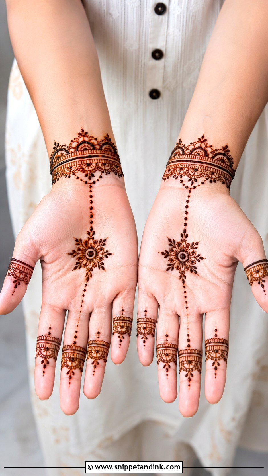 Front Hand Bracelet Mehndi Design - Snippet and Ink - 35 Front Hand Mehndi Designs
