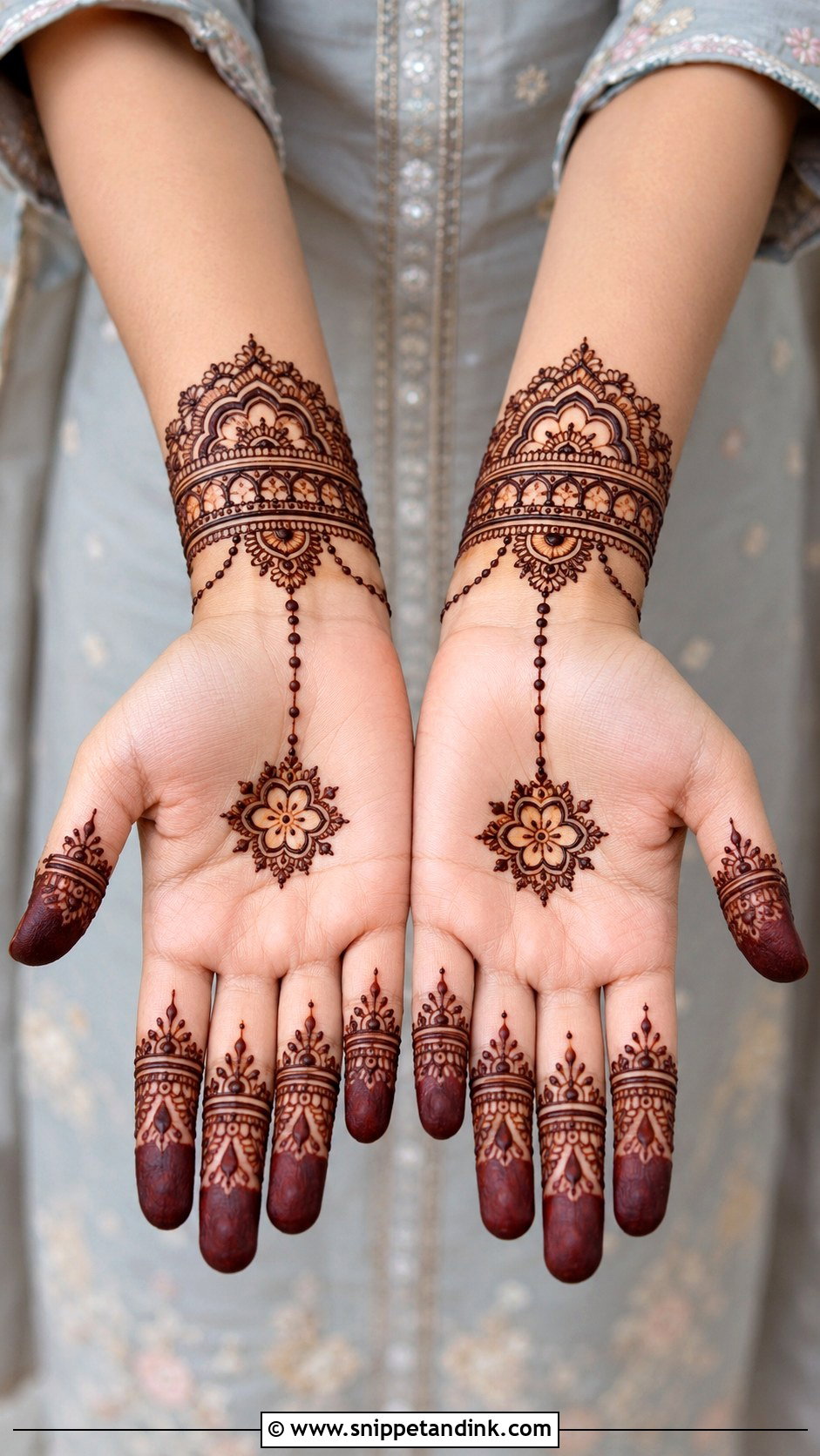 Front Hand Bracelet Mehndi Design - Snippet and Ink - 35 Stylish Front Hand Mehndi Designs