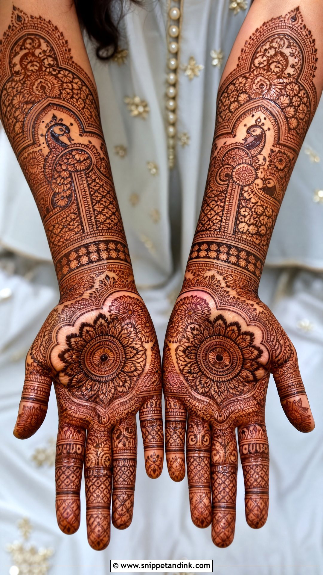 Front Hand Bridal Full Hand Mehndi Design - Snippet and Ink - 25 Bridal Full Hand Mehndi Designs