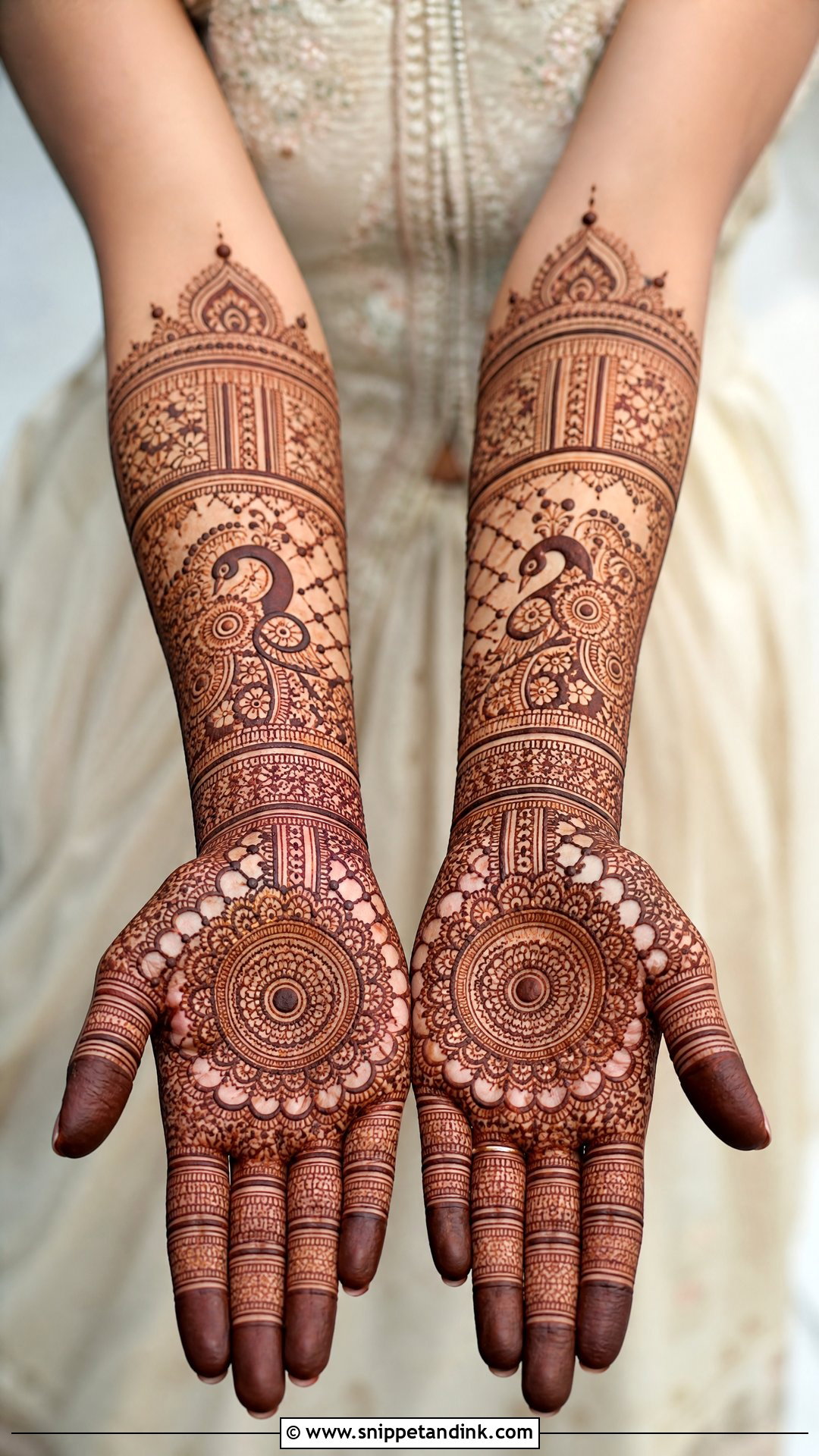 Front Hand Bridal Mehndi Design - Snippet and Ink - 20 Beautiful Bridal Mehndi Designs
