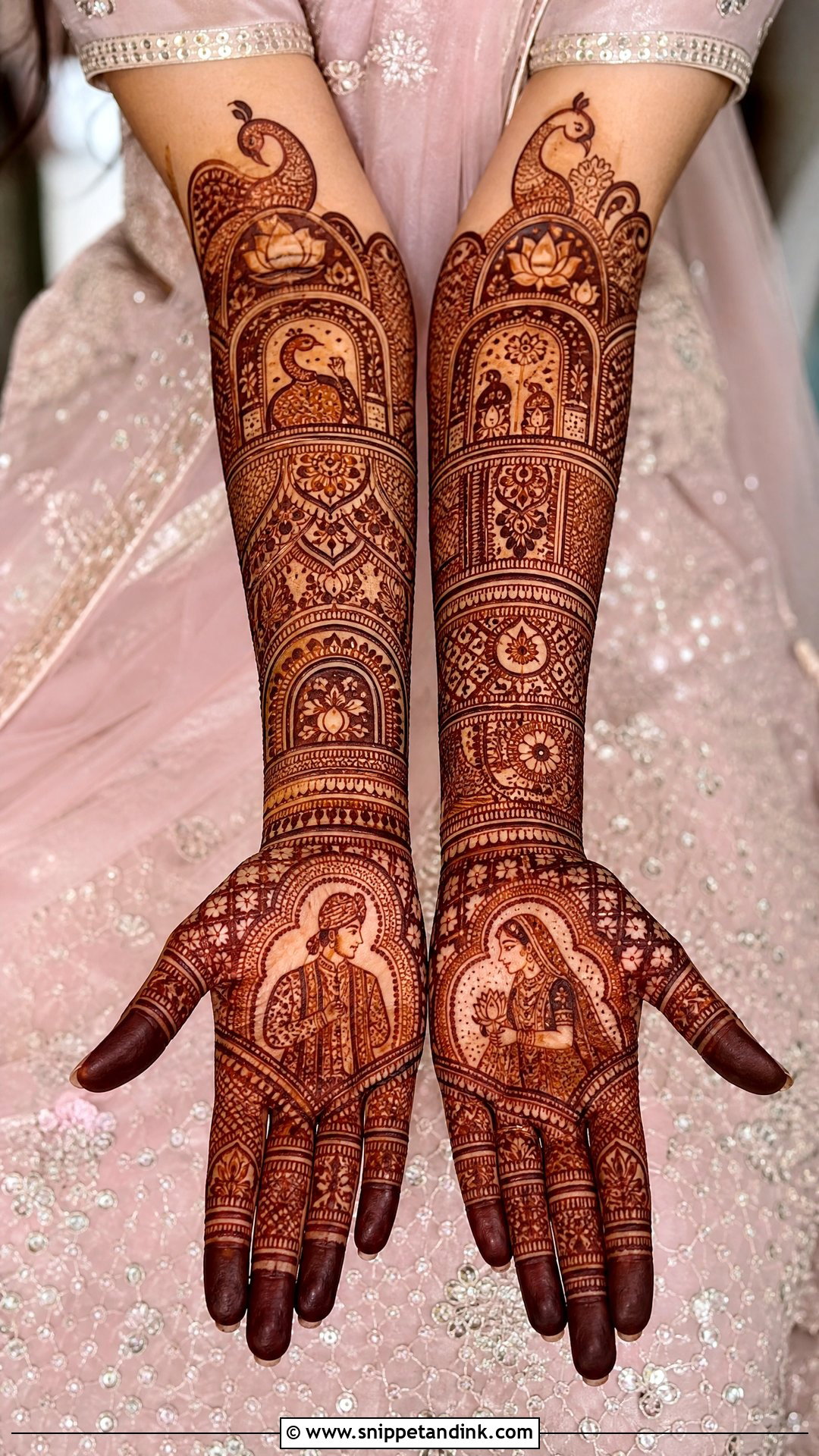 Front Hand Bridal Mehndi Design - Snippet and Ink - 20 Intricate Bridal Mehndi Designs