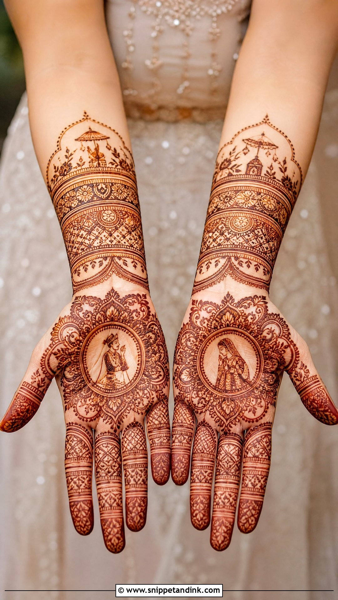 Front Hand Bridal Mehndi Design - Snippet and Ink - 20 Modern Bridal Mehndi Designs