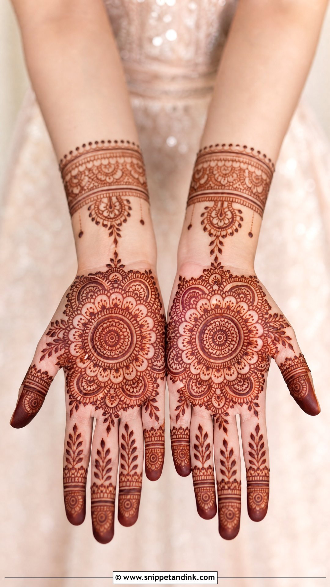 Front Hand Bridal Mehndi Design - Snippet and Ink - 20 Normal Bridal Mehndi Designs
