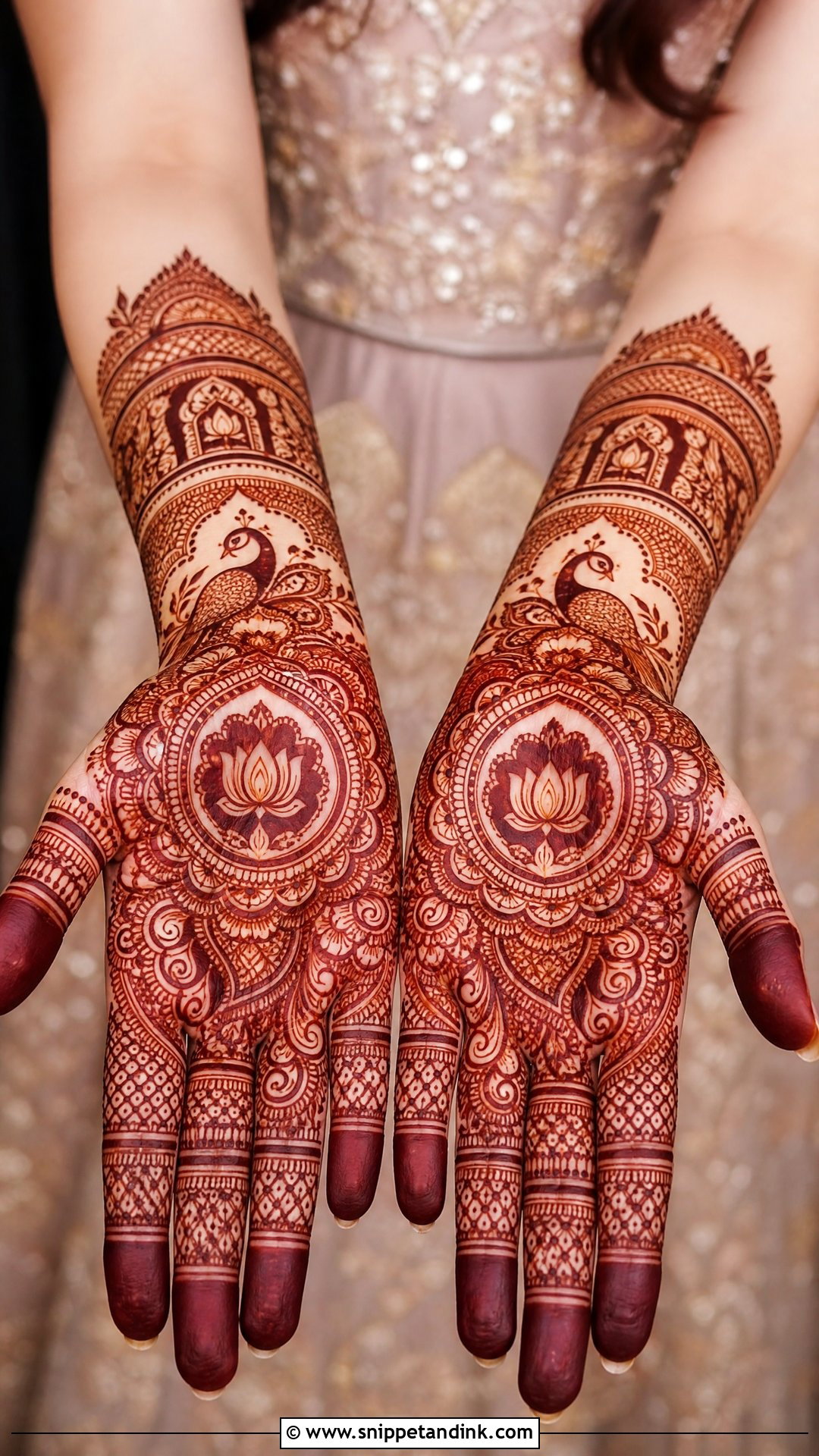 Front Hand Bridal Mehndi Design - Snippet and Ink - 20 Trending Bridal Mehndi Designs 2025
