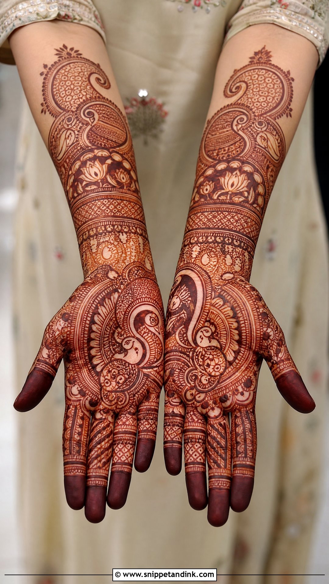 Front Hand Bridal Mehndi Design - Snippet and Ink - 20 Unique Bridal Mehndi Mehandi Designs for Hands