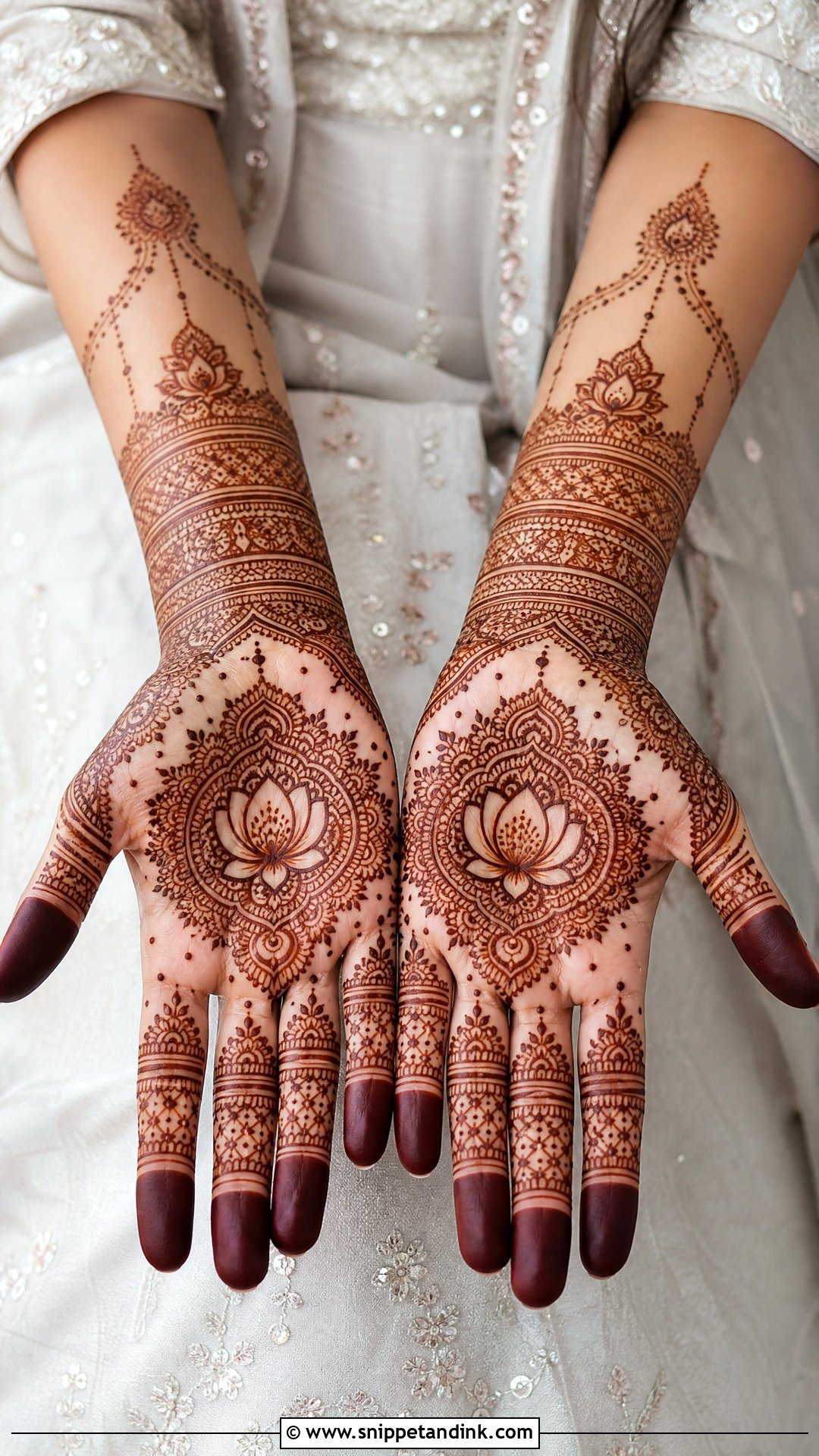 Front Hand Bridal Mehndi Design - Snippet and Ink - 20 Bridal Dulhan Mehndi Designs