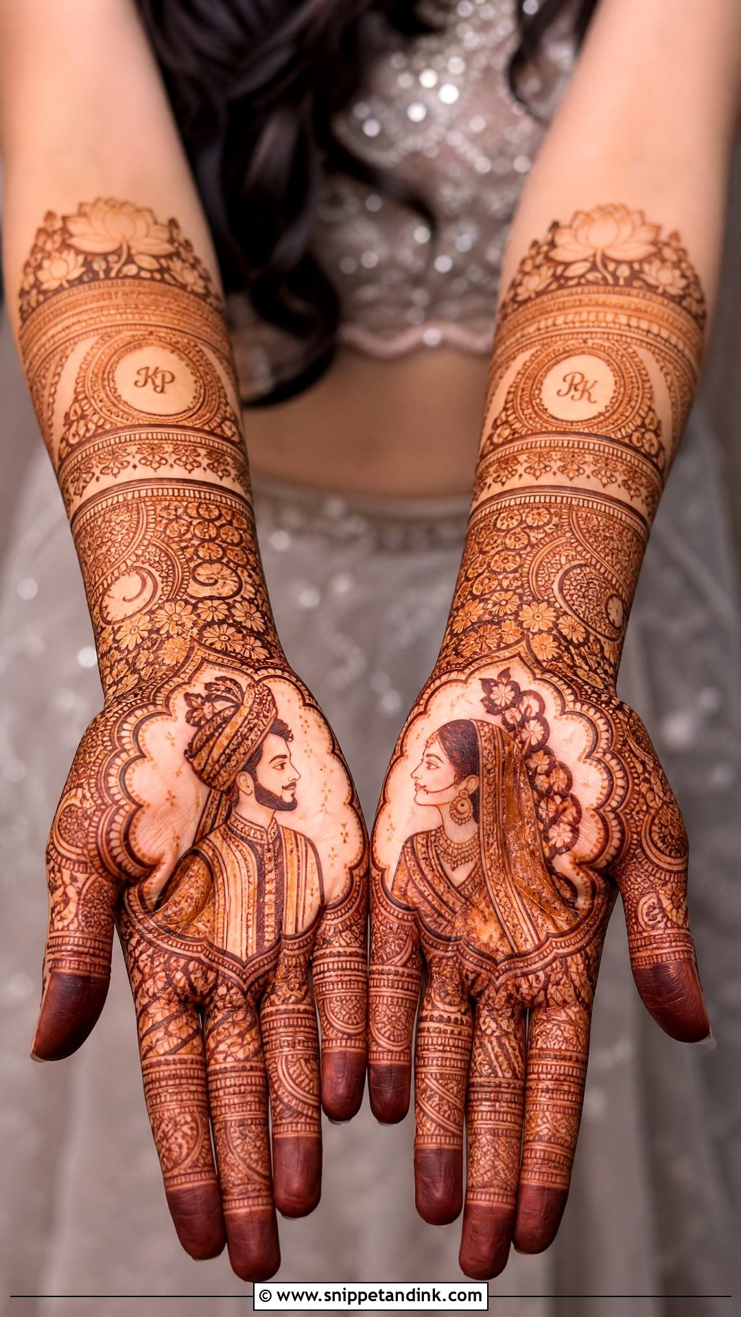Front Hand Bridal Mehndi Design - Snippet and Ink - 25 Bridal Mehndi Designs with Names