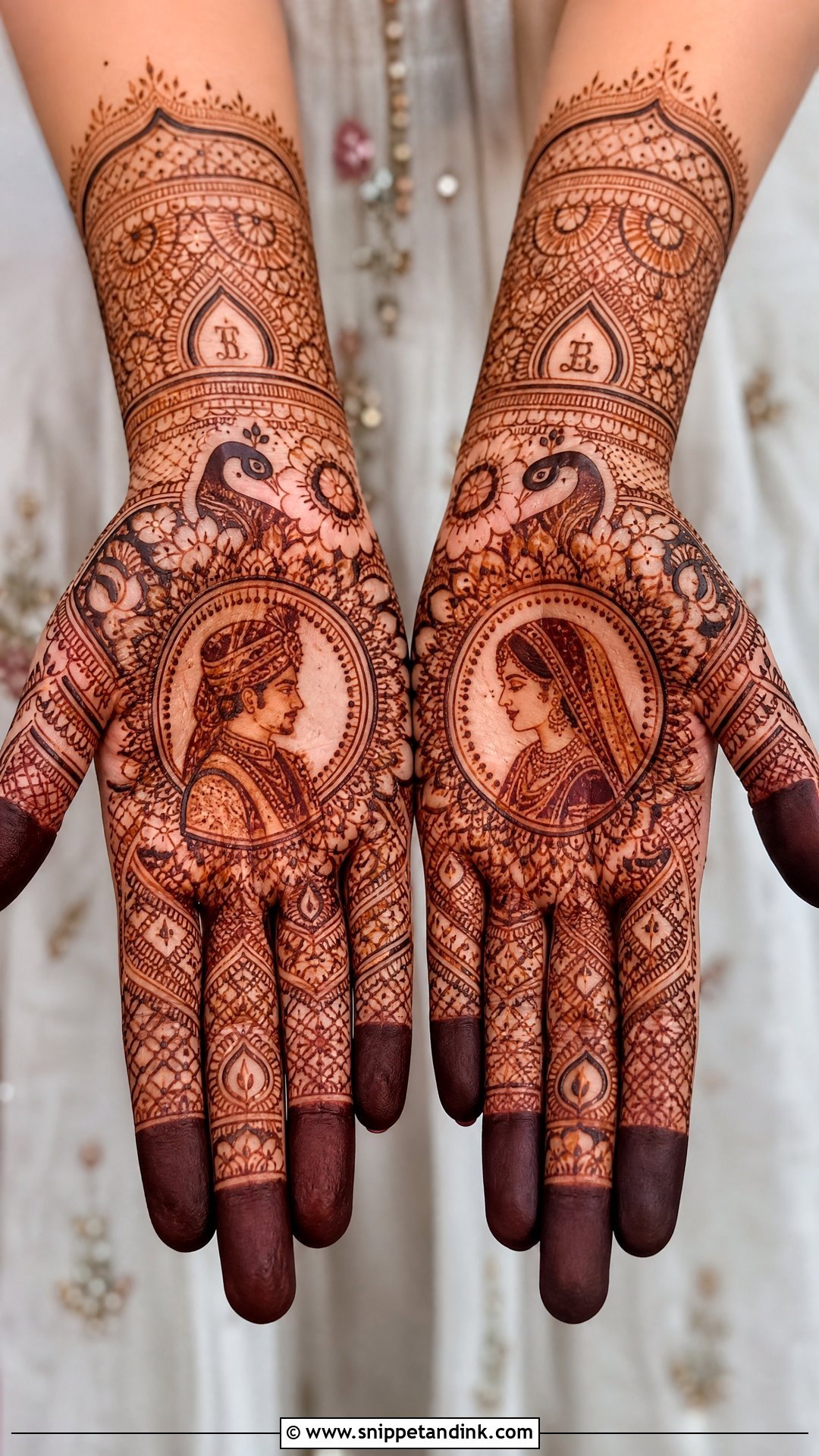 Front Hand Bridal Mehndi Design - Snippet and Ink - 25 Dulhan Bridal Henna Mehndi Designs