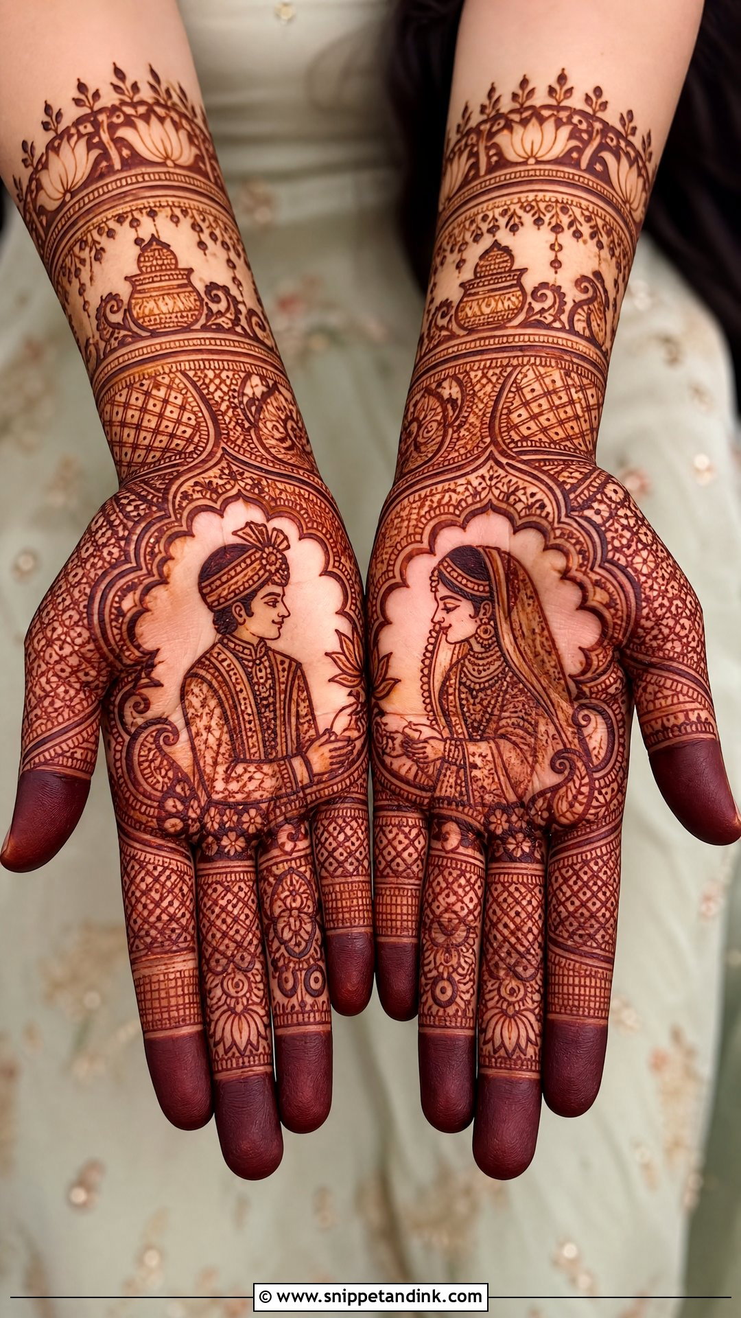 Front Hand Bridal Mehndi Design - Snippet and Ink - 25 Traditional Indian Bridal Mehndi Designs