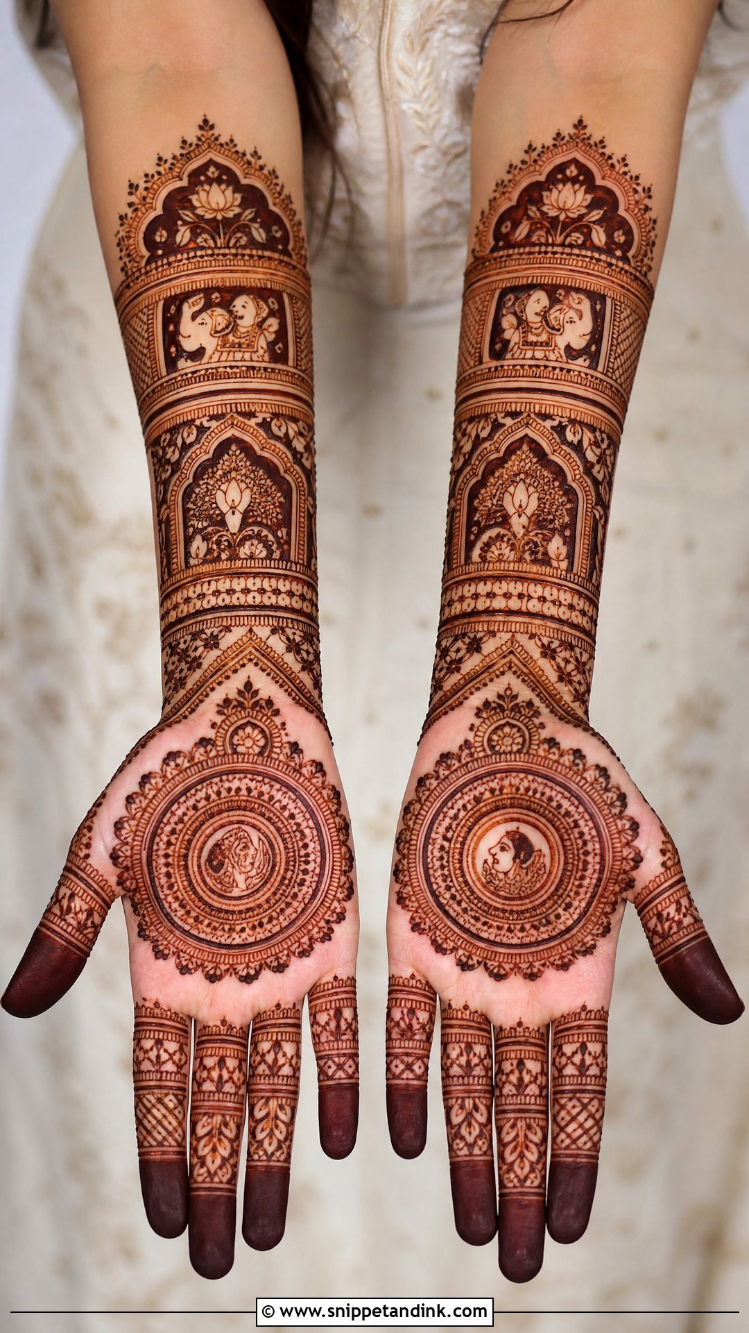 Front Hand Bridal Mehndi Design - Snippet and Ink - 20 Bridal Mehndi Art Designs
